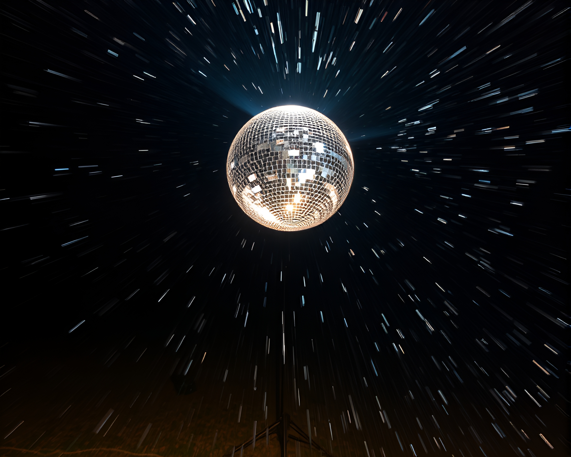 Dimensional Rift Disco Ball Portrait – free AI stock image