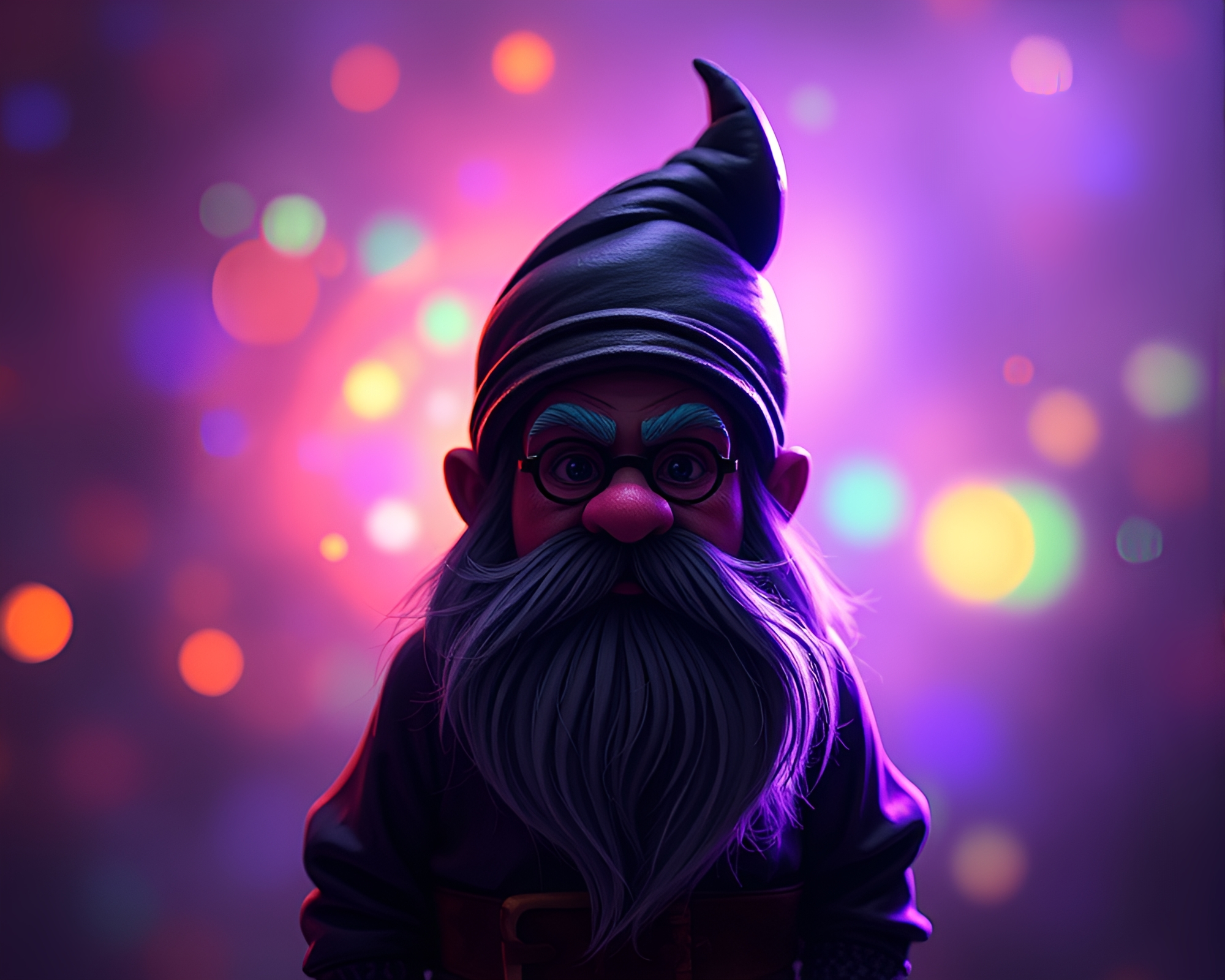Iridescent Dwarf in Screen-Printed Fantasy World – free AI stock image