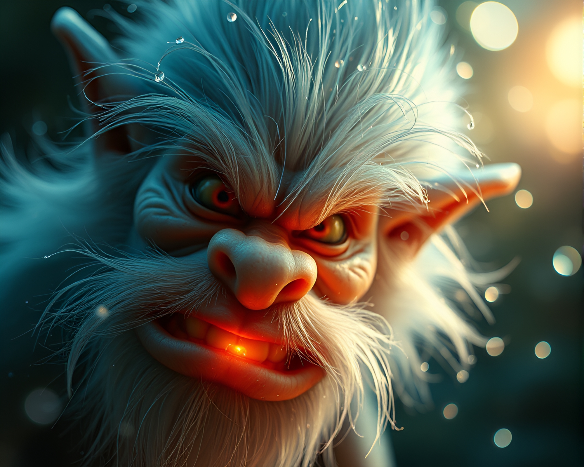 Macro Troll Detail with Light Leaks Real-Time Rendering – free AI stock image
