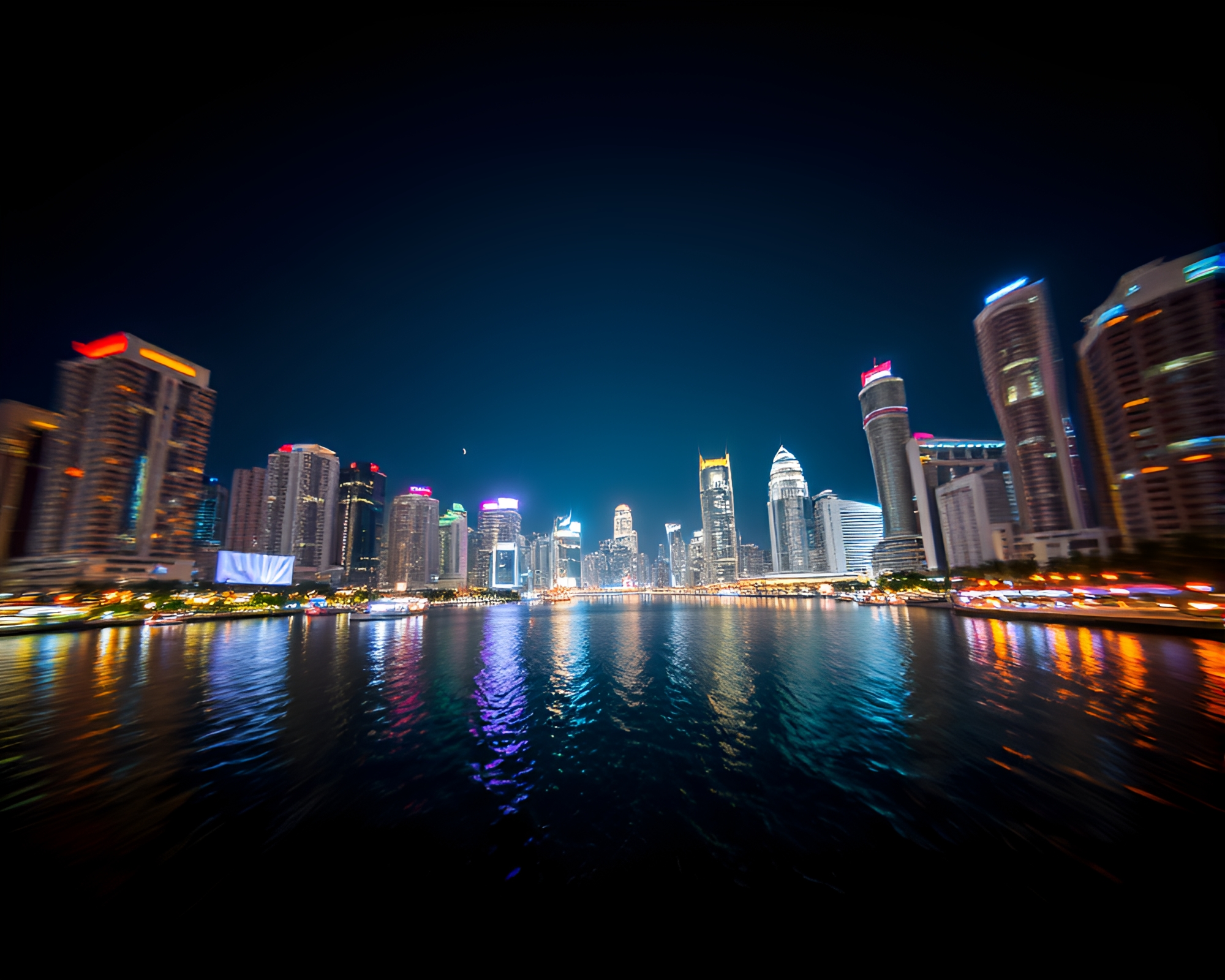 City Lights Glitch With Amazon River Dolphin Split Focus – free AI stock image