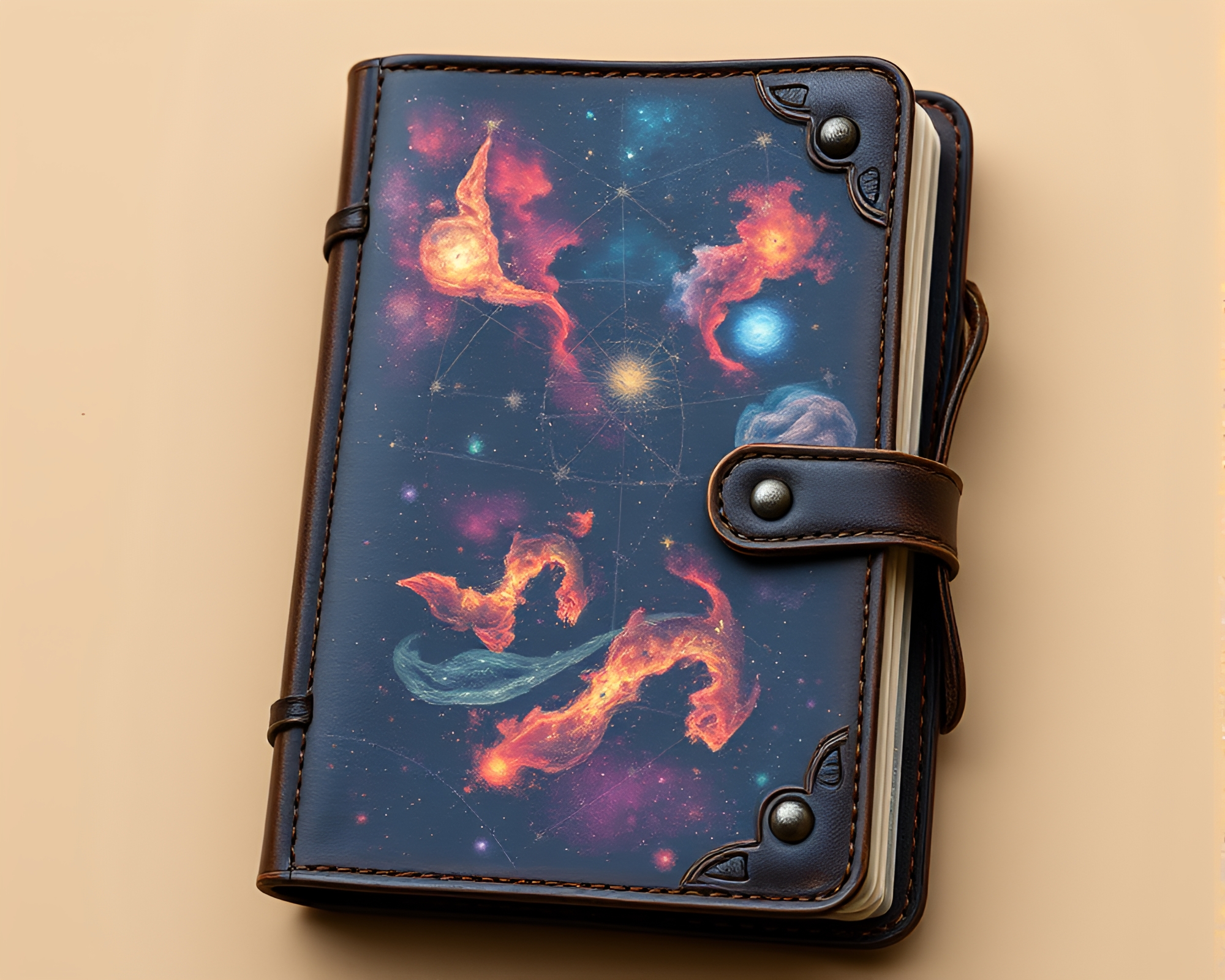 Ethereal Galaxy Diary in Dystopian Setting – free AI stock image