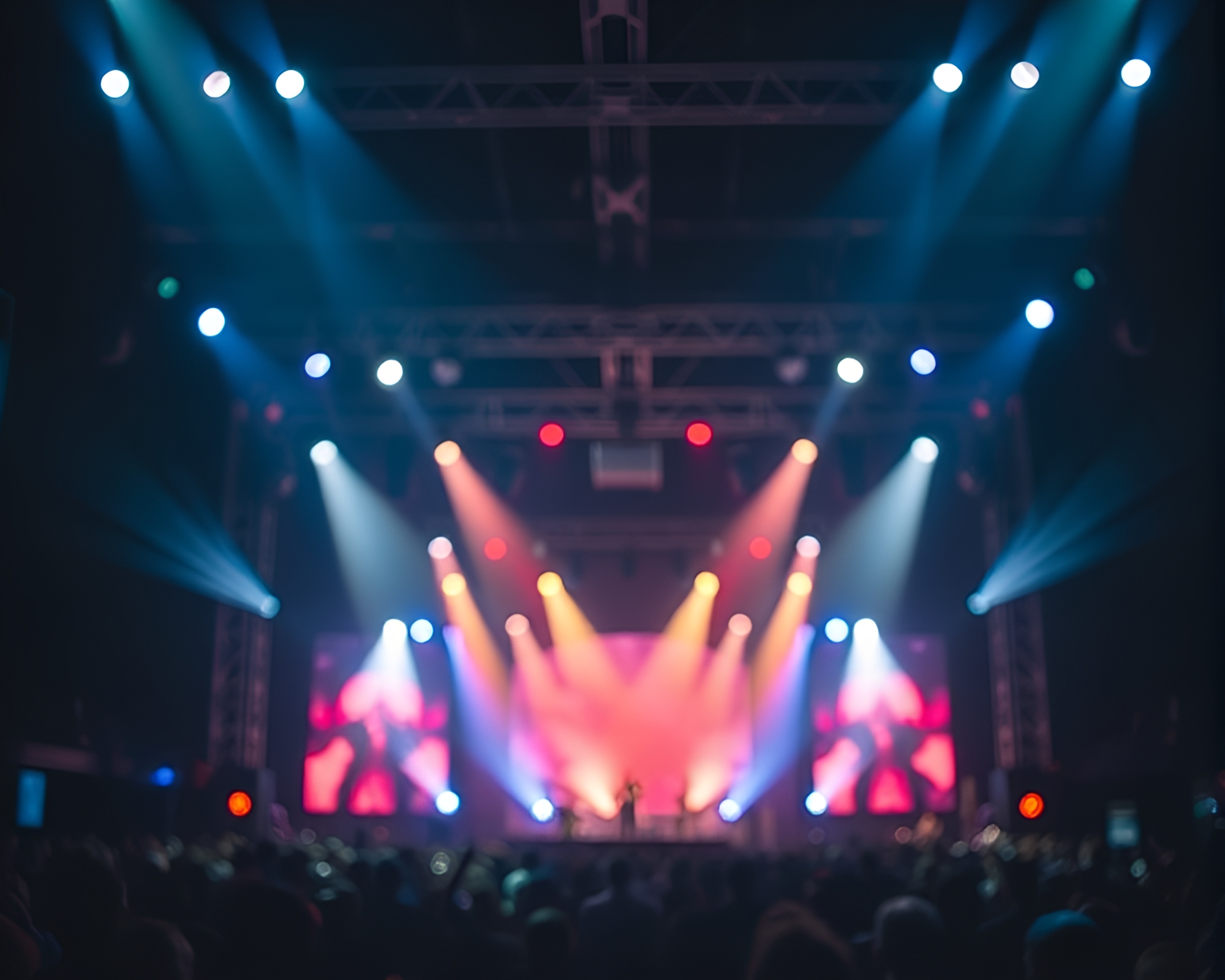Mesmerizing Tropical Island Concert Stage Lights – free AI stock image