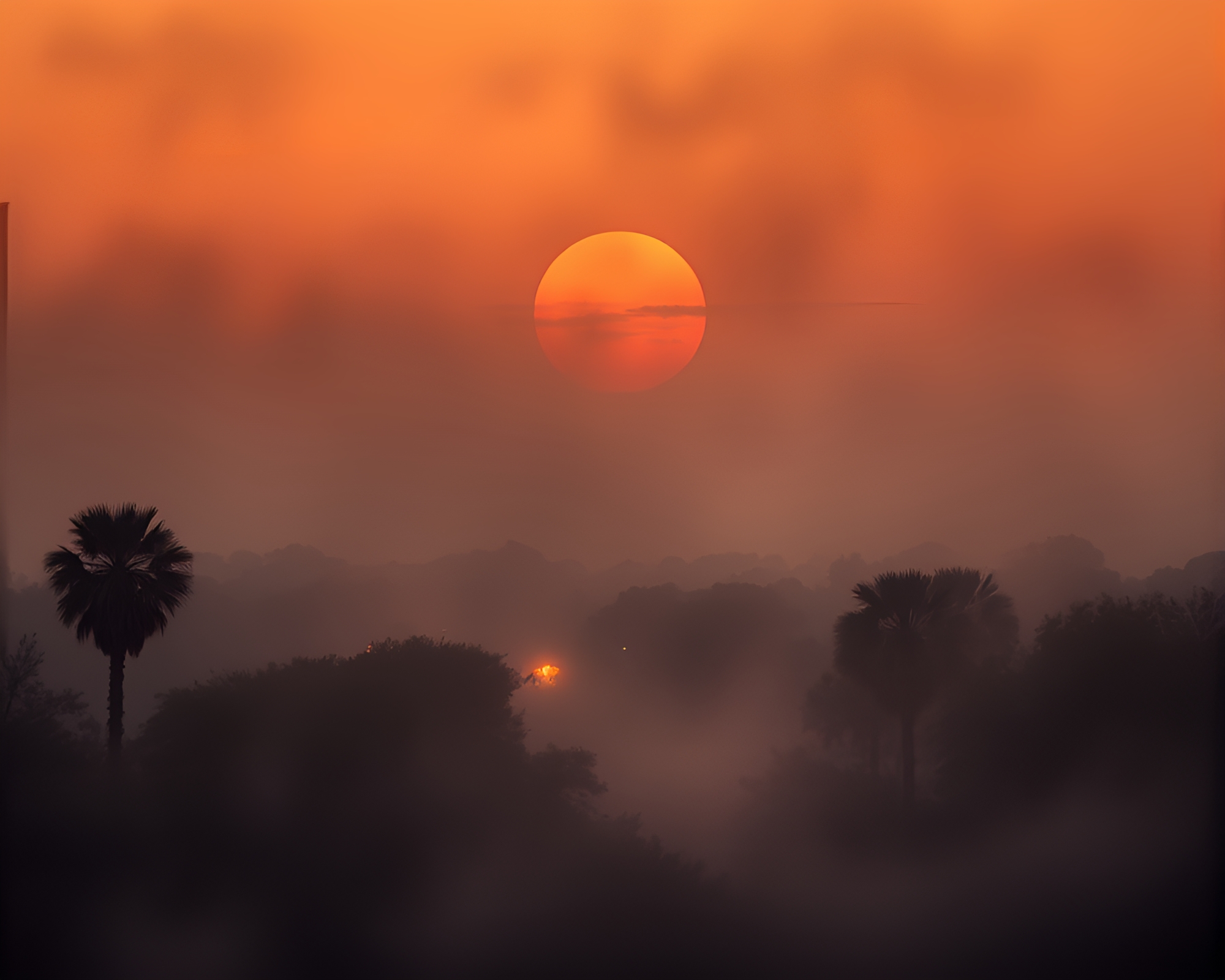 Savannah Sunset Dust Collage – free AI stock image