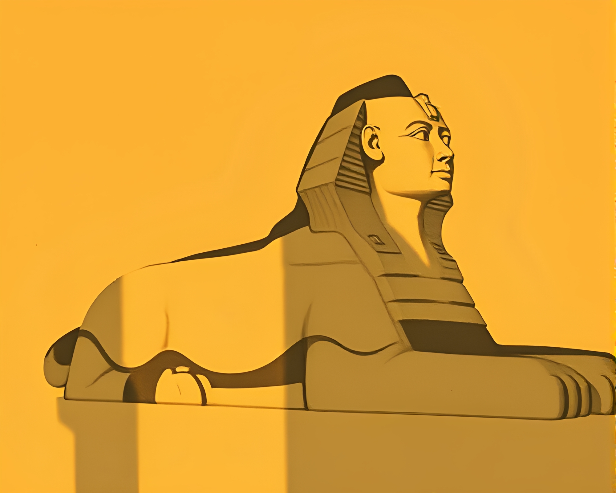 Sphinx Statue Bathed in Cool Dawn Light – free AI stock image