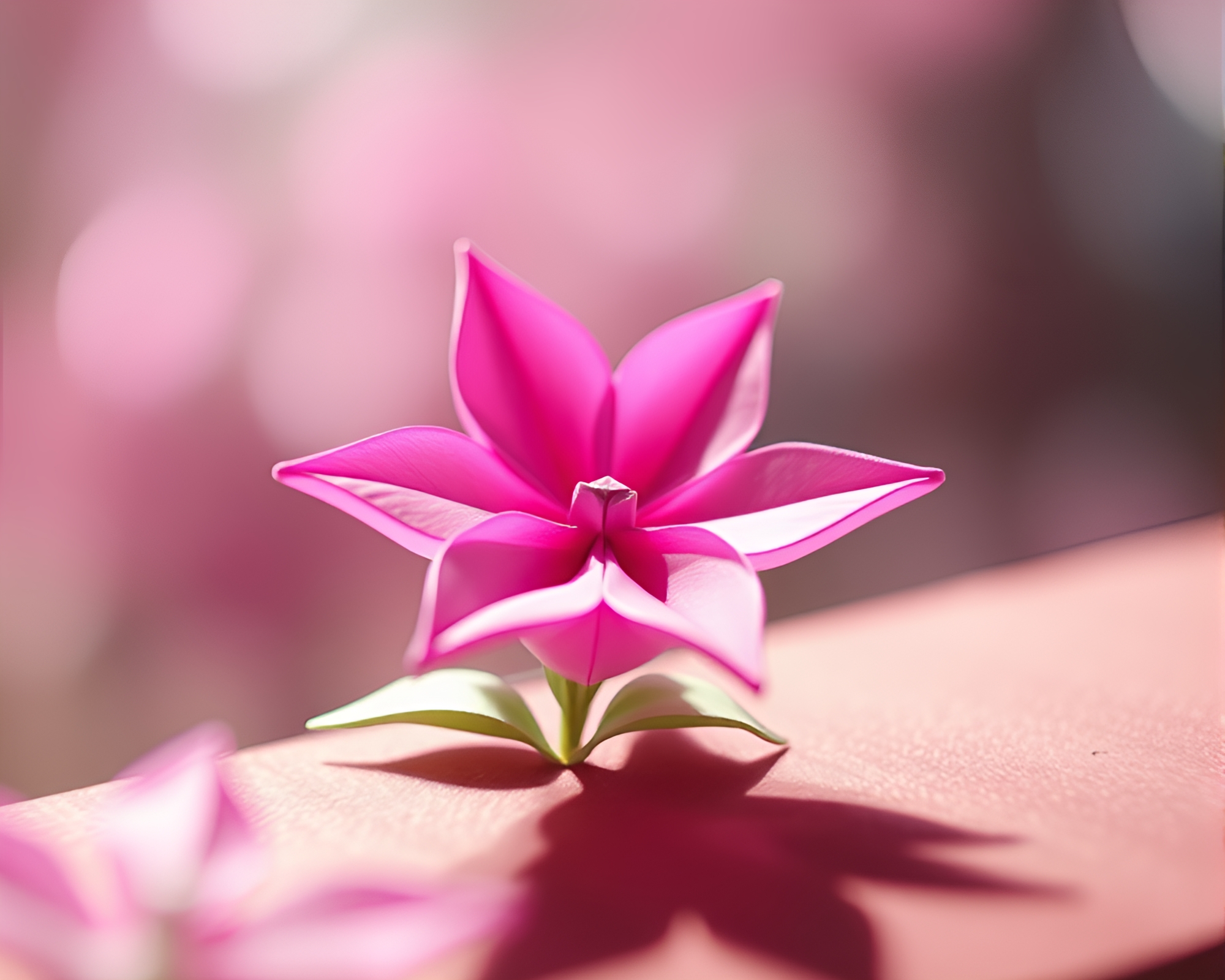 Origami Flower in Soft Focus Utopian Film Grain Scene – free AI stock image