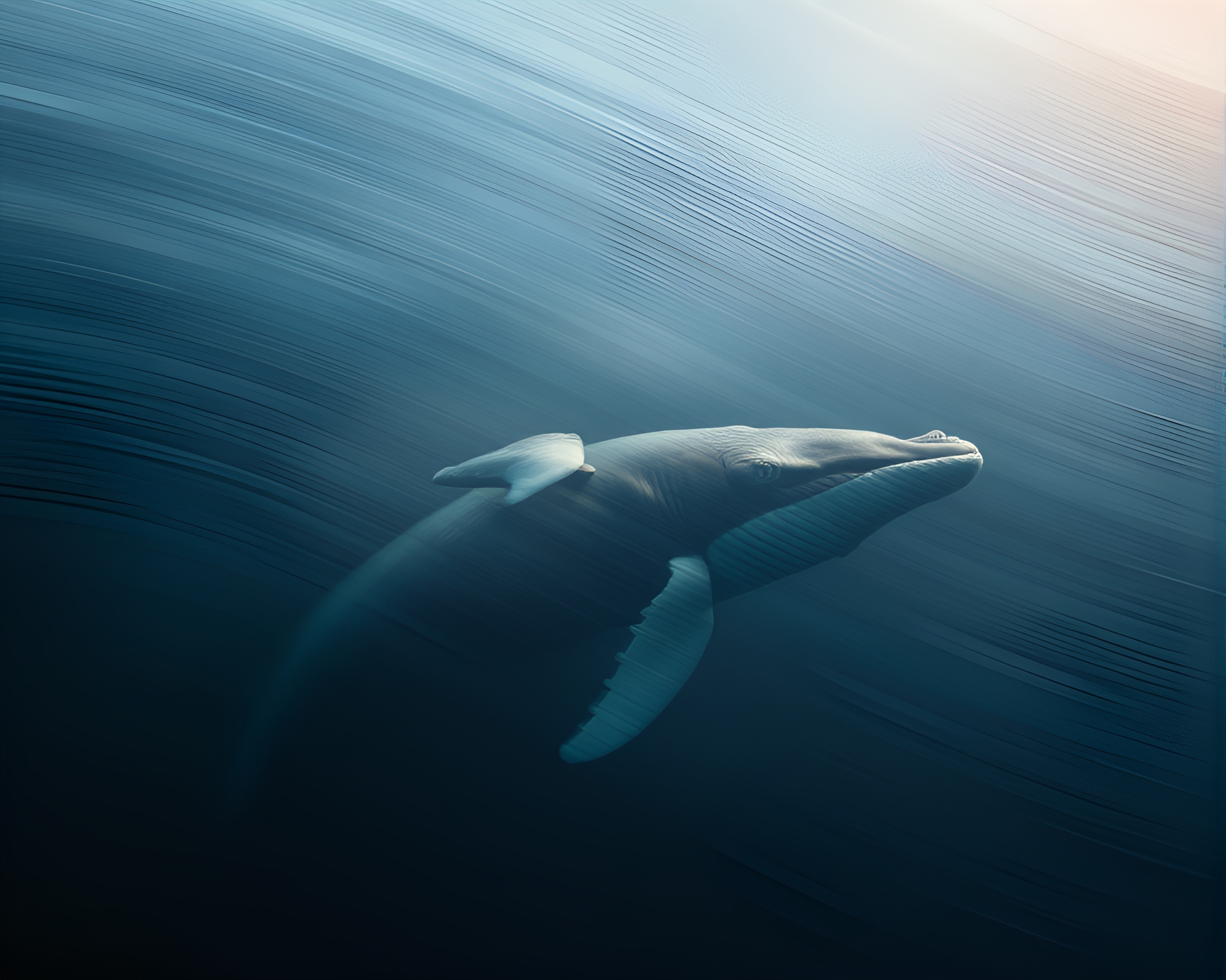 Whale in Earth Tone Blur with Rim Lighting – free AI stock image