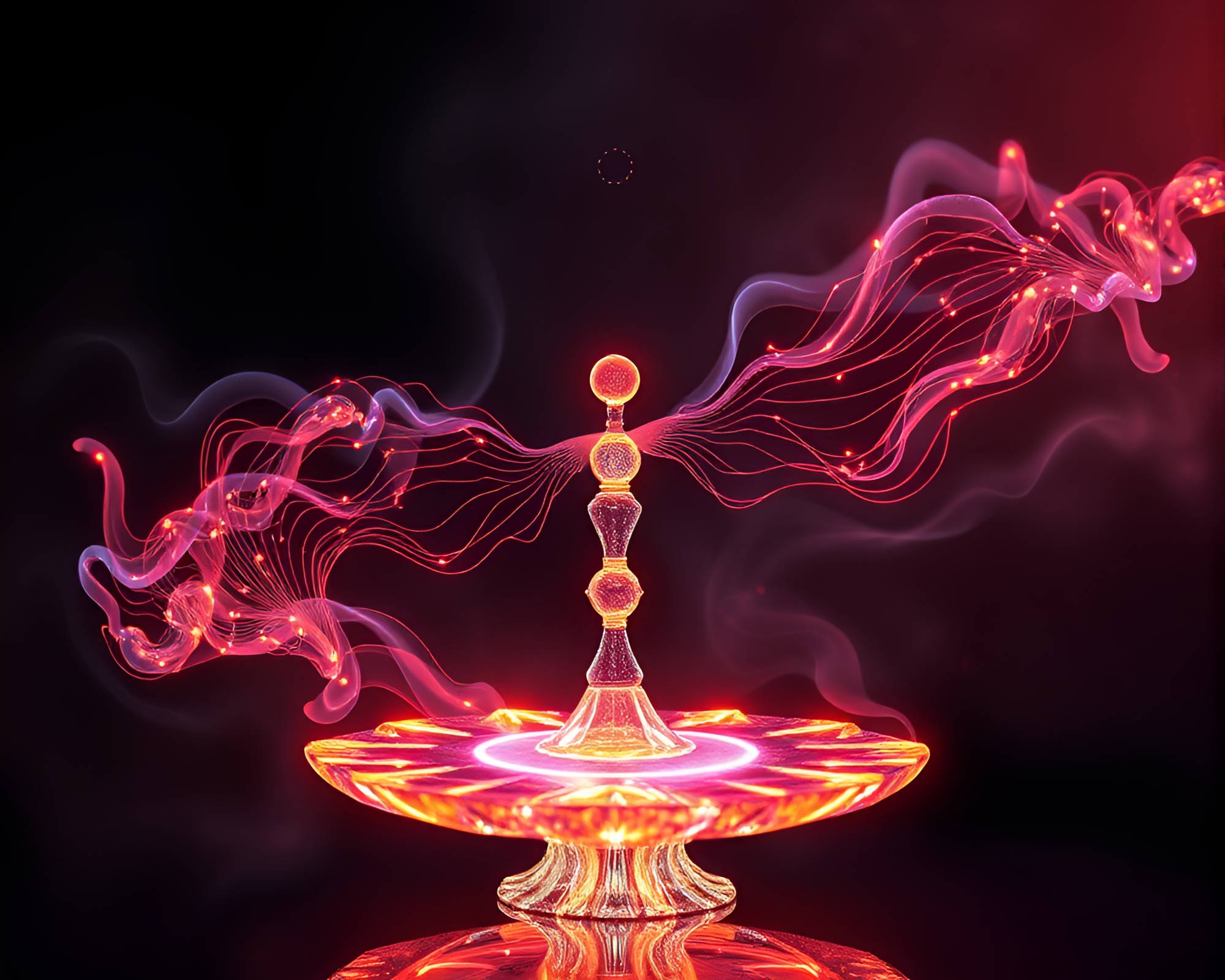 Futuristic 3D Bio-Printer Casting Sorcery Aura Glow – free AI stock image