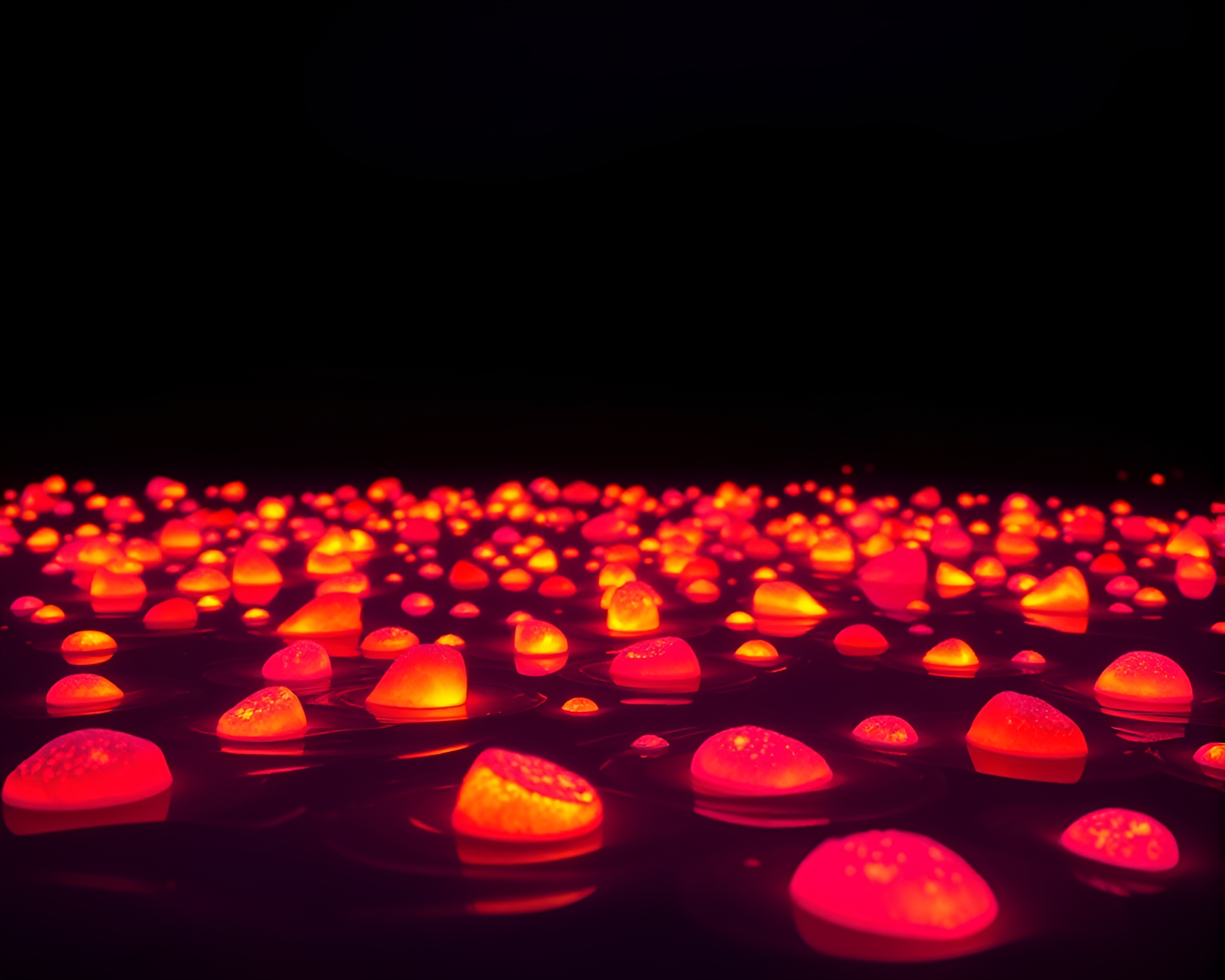 Glowing Embers Dance: Ultraviolet Beach Night – free AI stock image