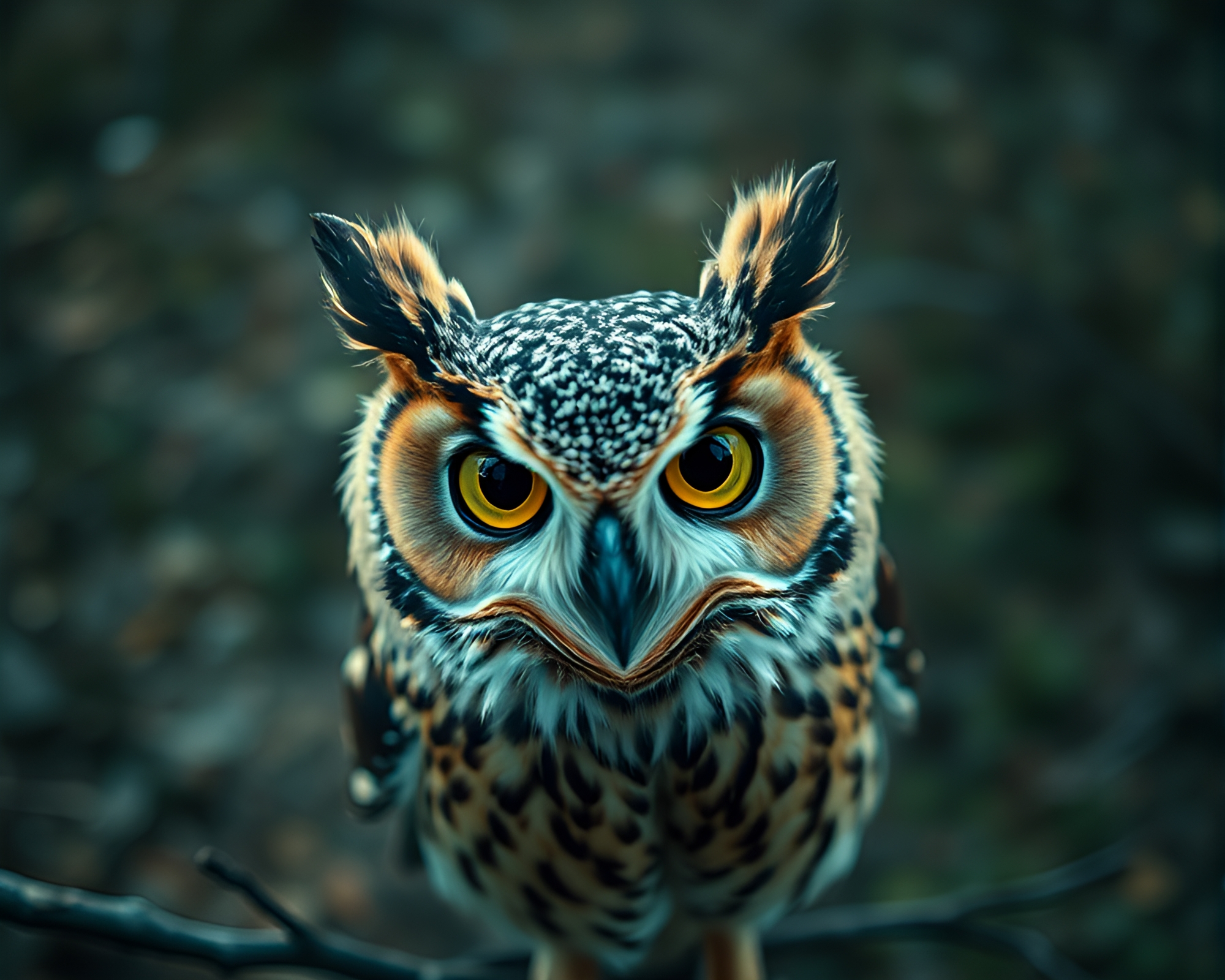 Majestic Owl’s Eye Aerial View in 80s VHS Style – free AI stock image