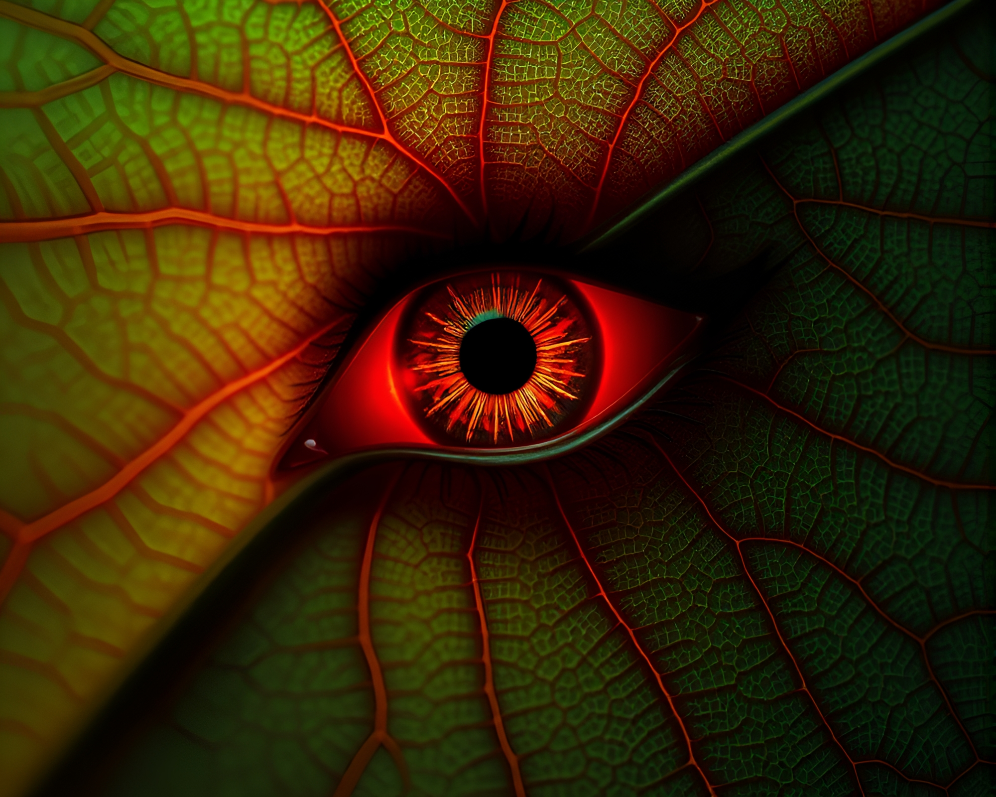 Cybernetic Eye Veins in Necromantic AI Style – free AI stock image
