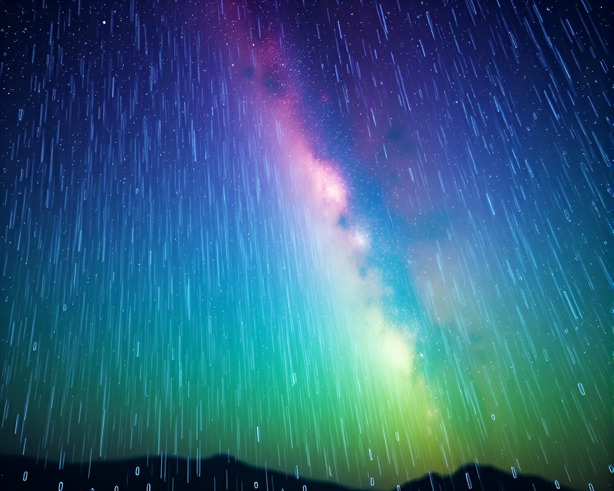 Trumpet Symphony under Milky Way Rain in Synthwave Style – free AI stock image