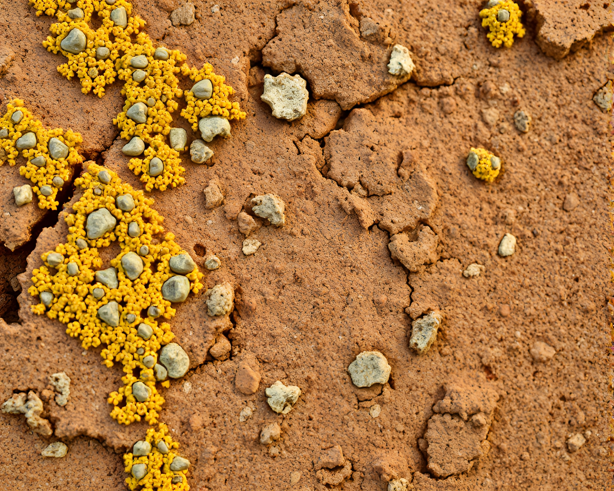 Savannah Serenity: Lichen Texture Oasis in Desert-Sand Hues – free AI stock image