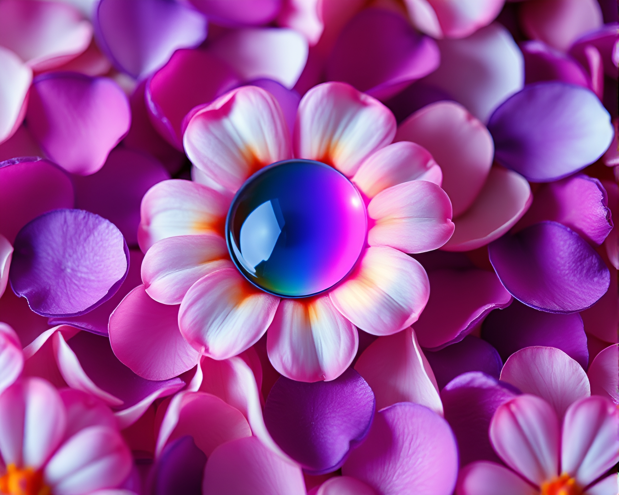 Futuristic Flower Petals Smart Contact Lens Mystery – free AI stock image