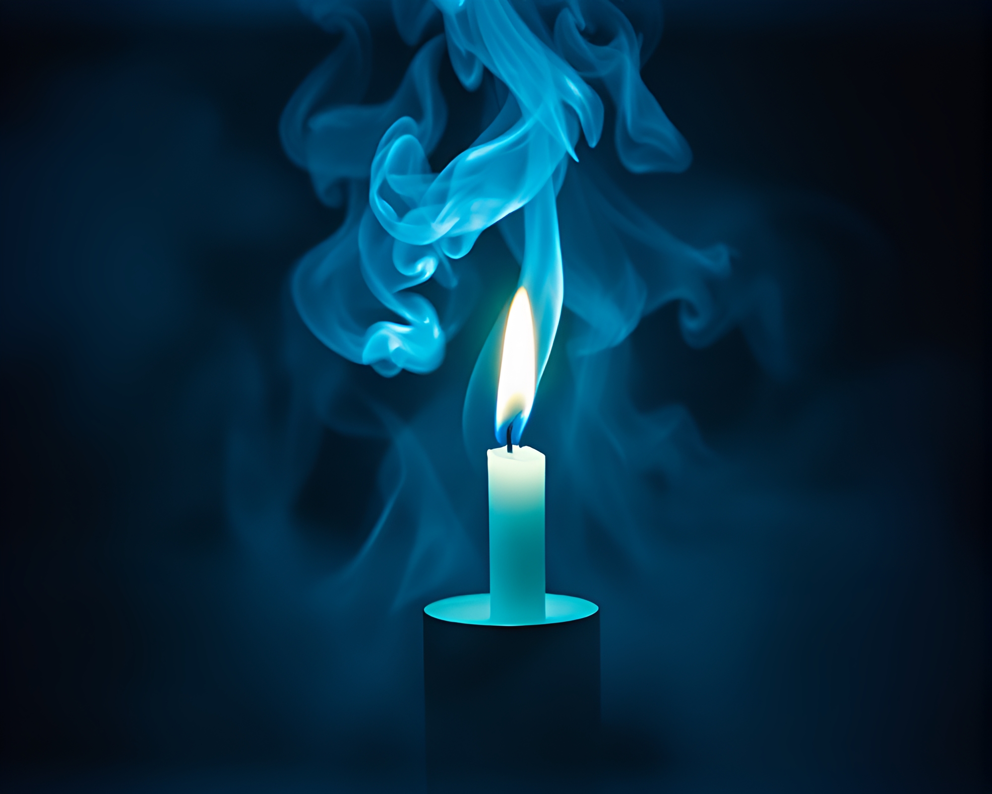 Gryphon serenely bathed in arctic blue candle smoke – free AI stock image