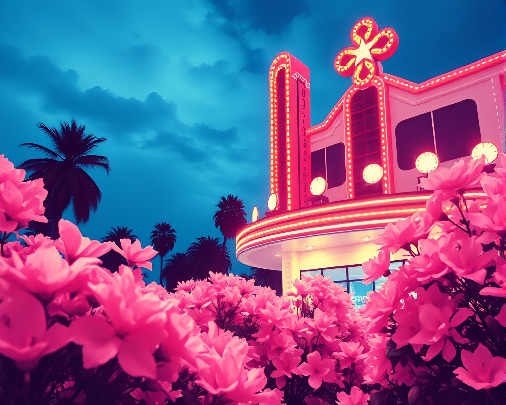 Retro wave infrared watercolor opera-house – free AI stock image