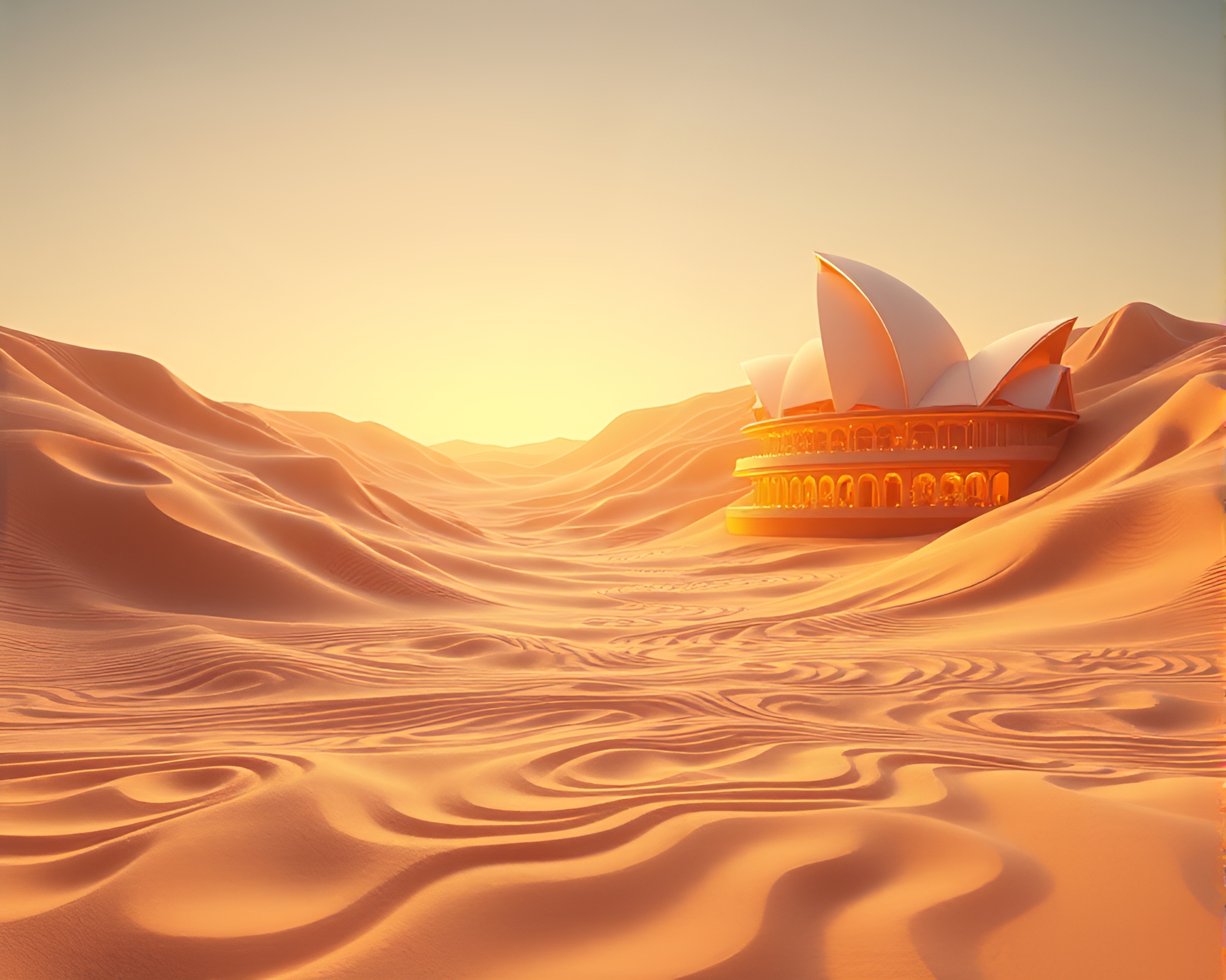 Valley Sands: Opera Glow Swirls – free AI stock image