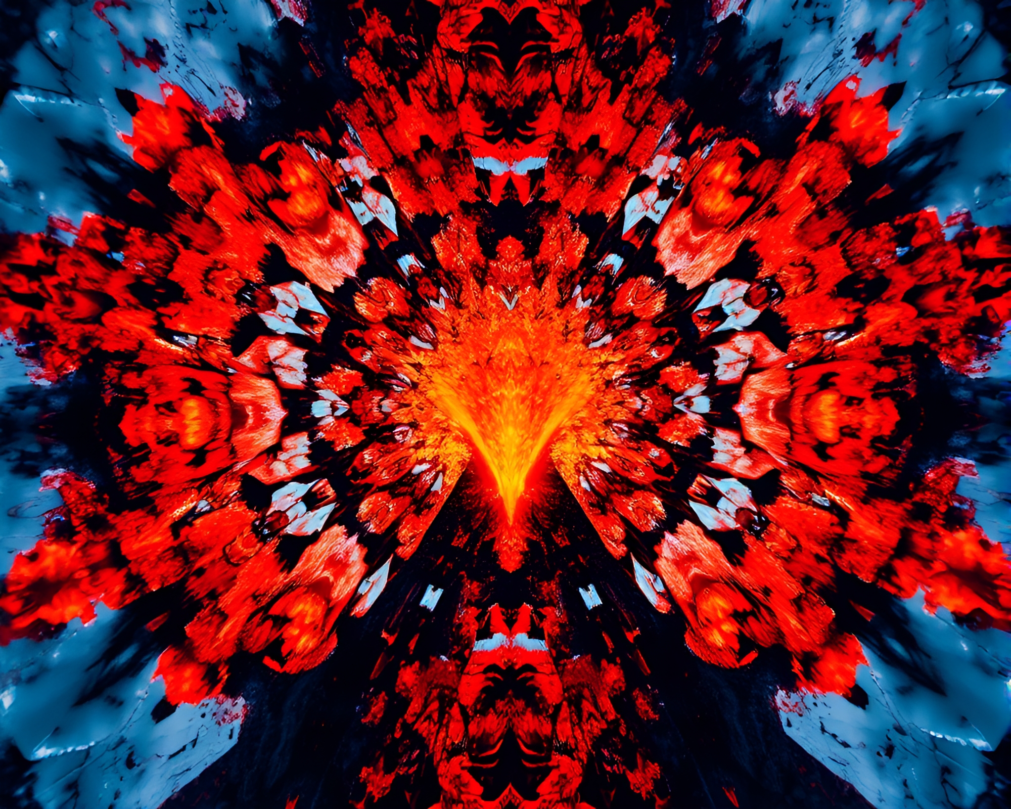 Volcanic Eruption Kaleidoscope Fragments – free AI stock image