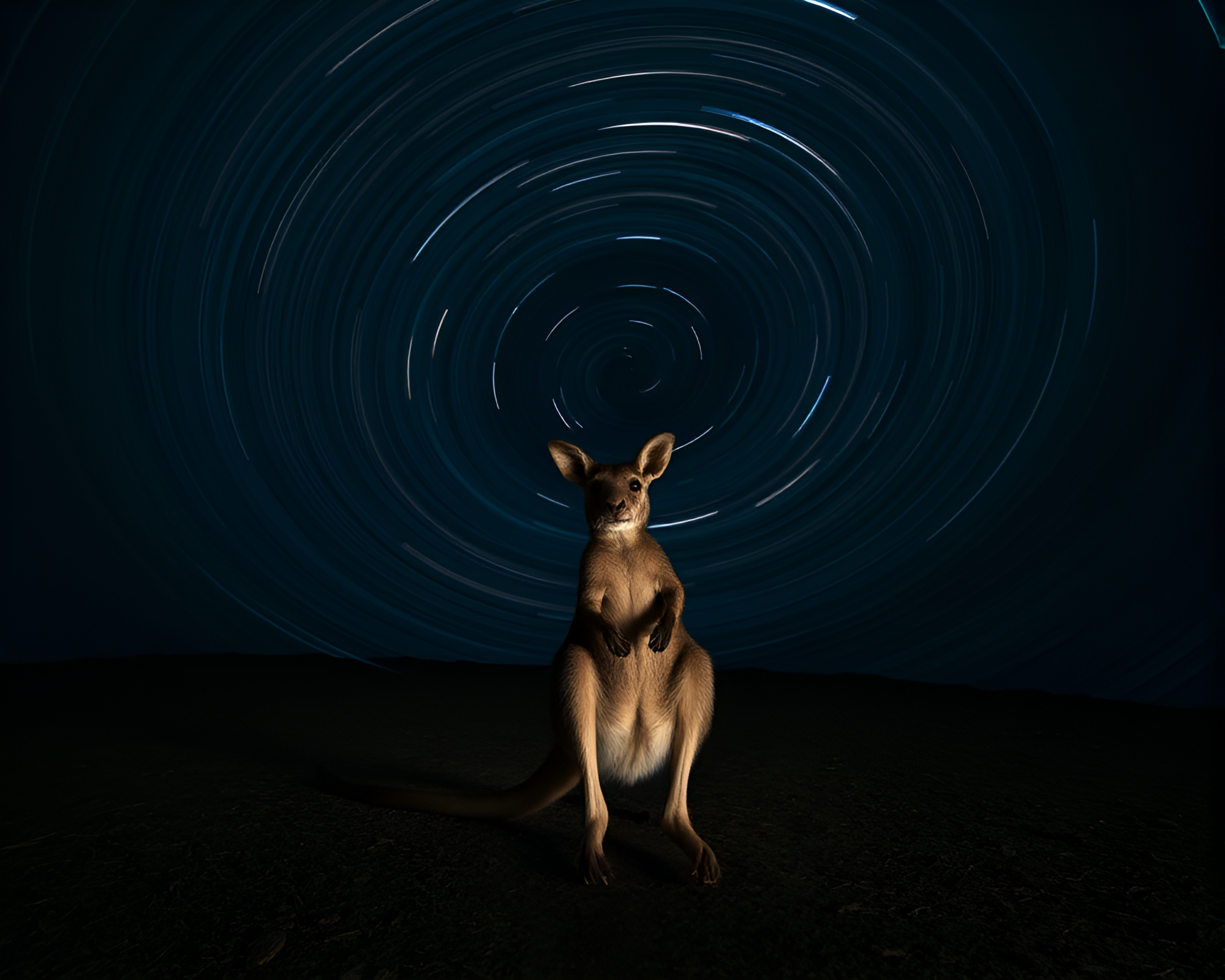 Swirling Kangaroo in Attic Shadows Artistic Photography – free AI stock image