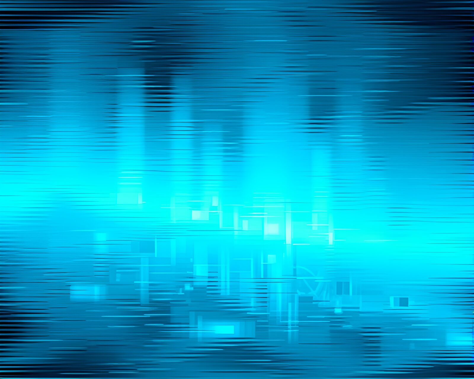 Abstract ice-blue tinted geyser field glitch art image