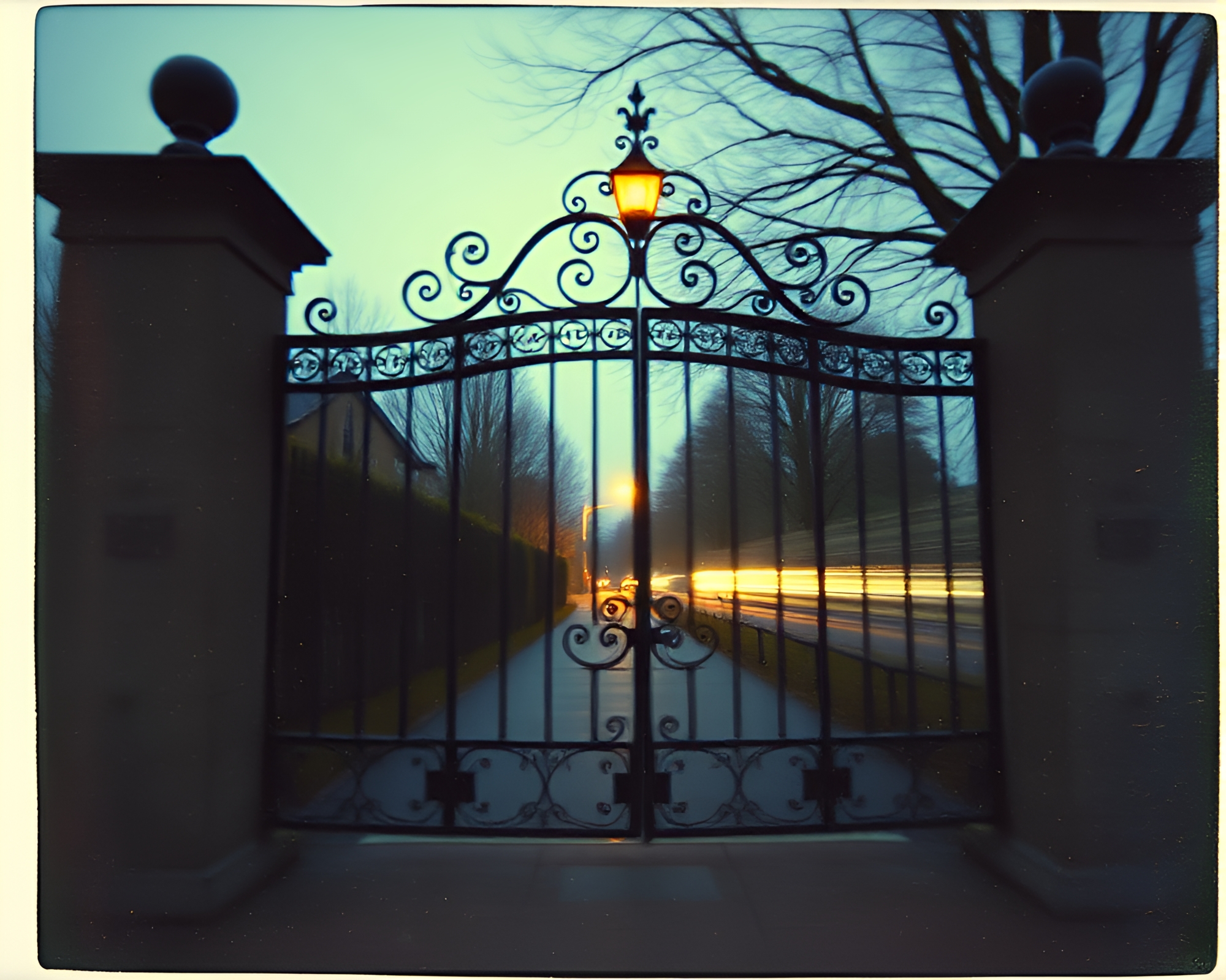 Vintage Wrought Iron Gate in Motion Capture Photography – free AI stock image