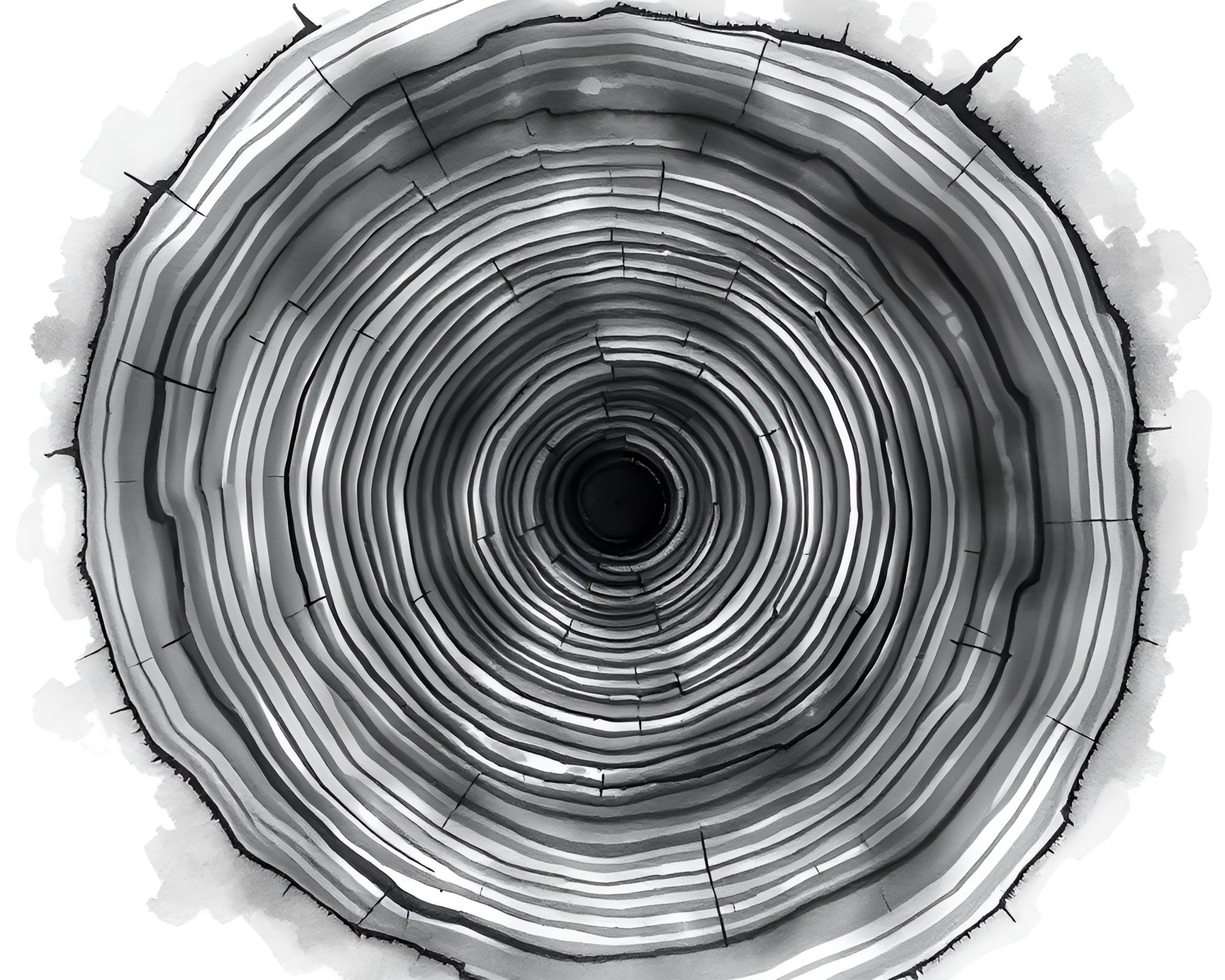 Mystical Tree Rings: Telescope Gazing – free AI stock image