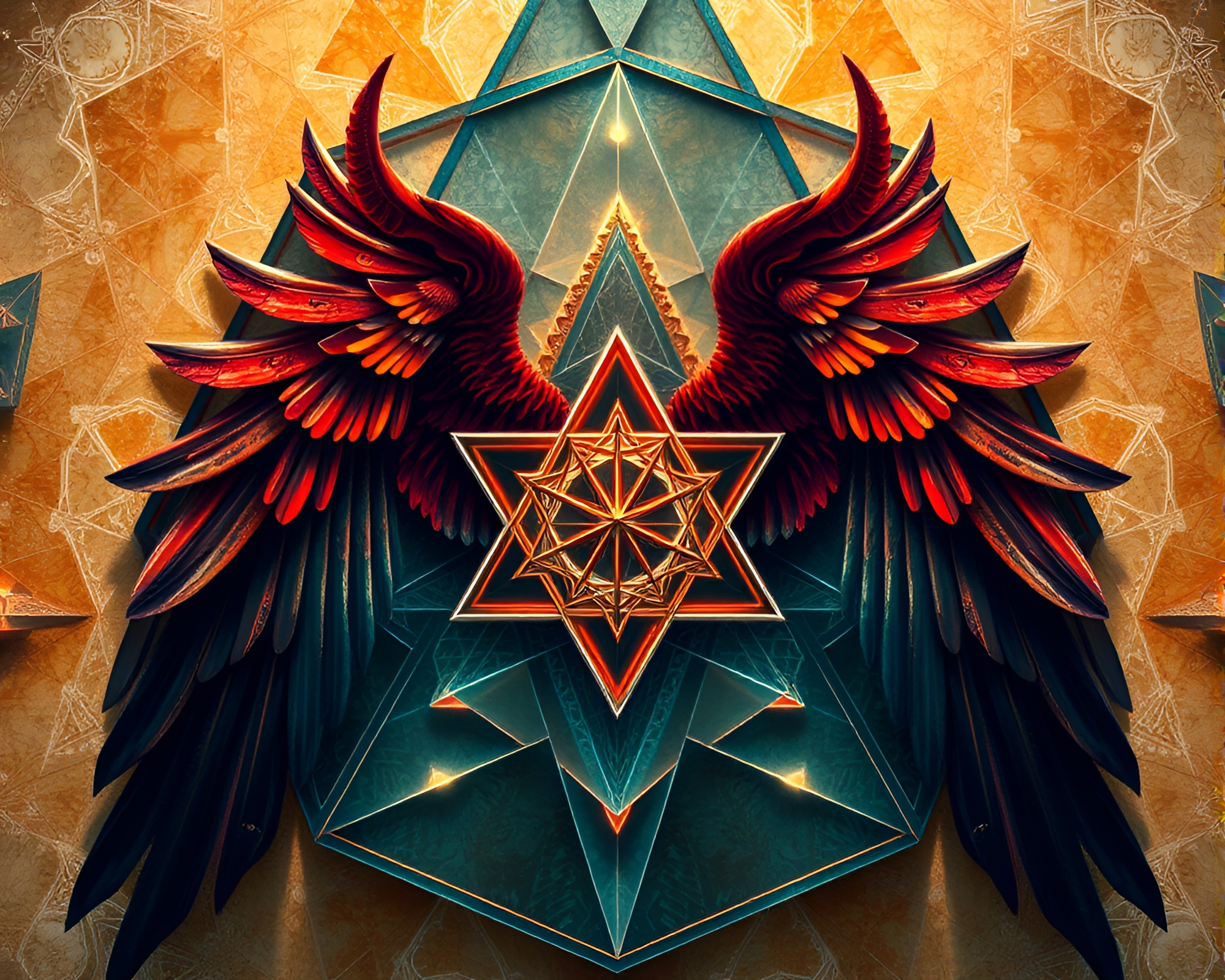 Sacred Geometry Bird’s Eye View with Glossy Highlights – free AI stock image