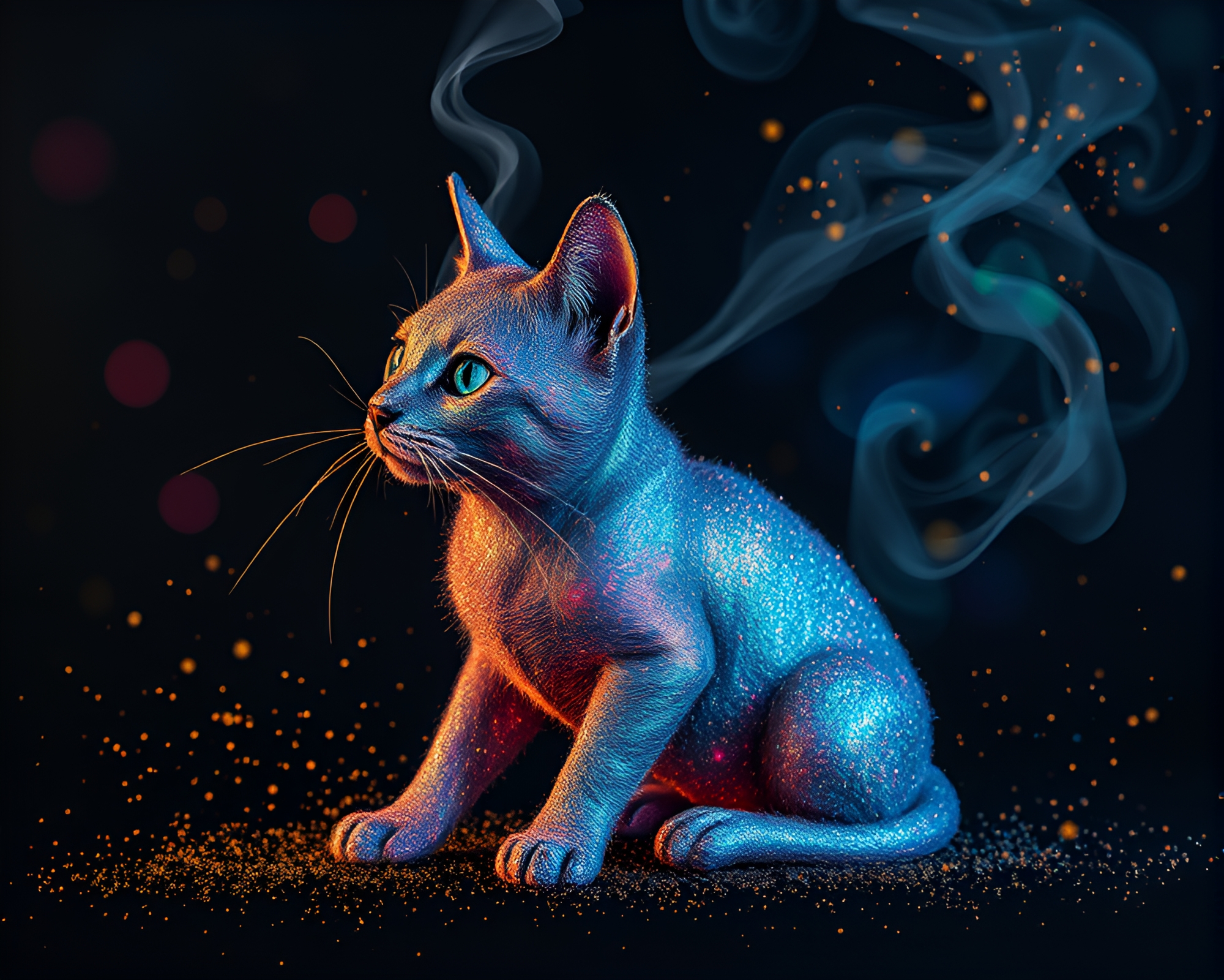 Enchanting Holographic Pet Surrounded by Steam Vapor – free AI stock image