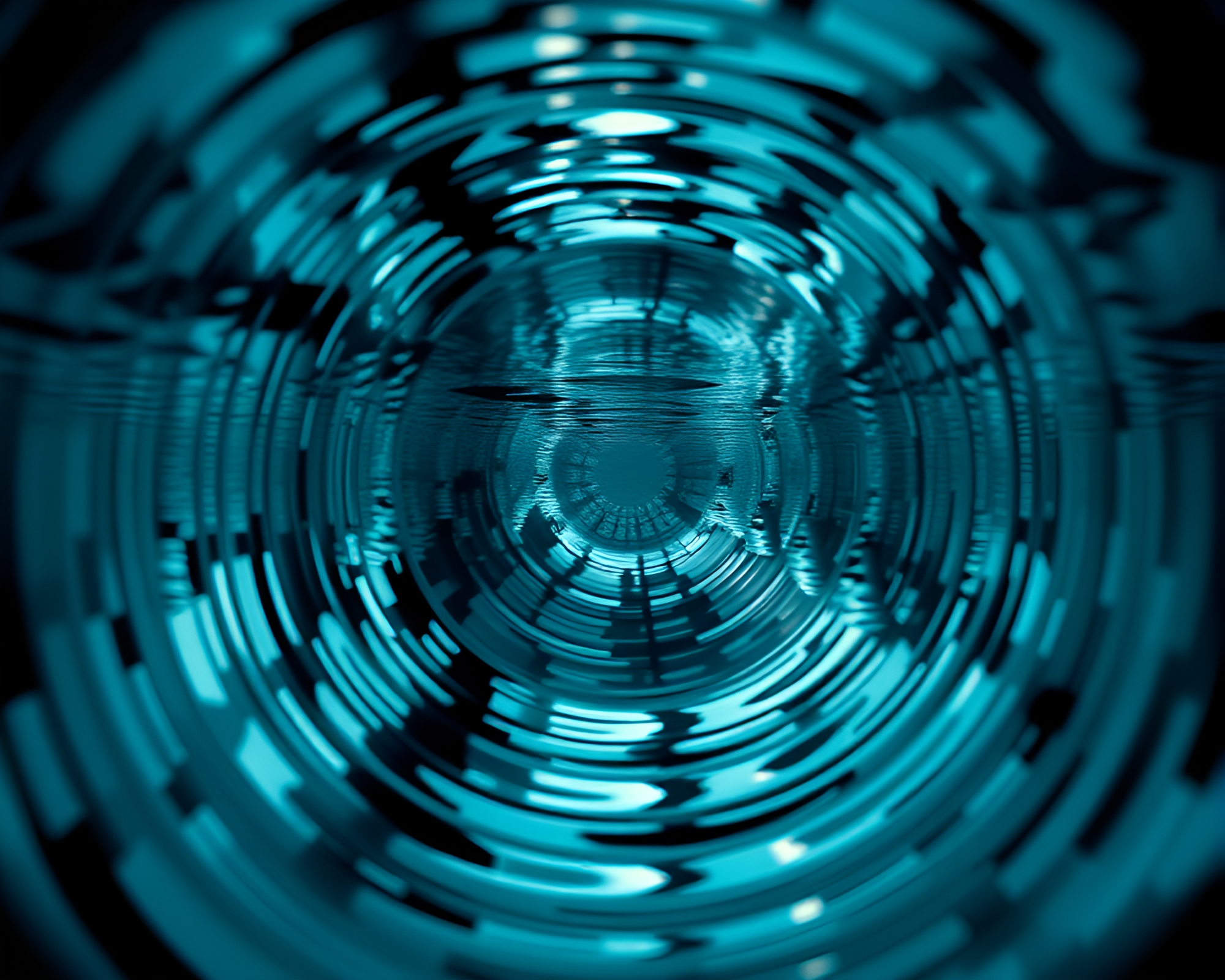 Manga Style Mirror Maze with Water Reflection Ripples – free AI stock image