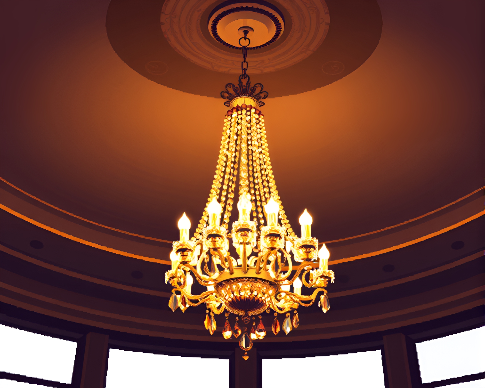 Pixel Art Chandelier with Foil Stamping and Rim Lighting – free AI stock image