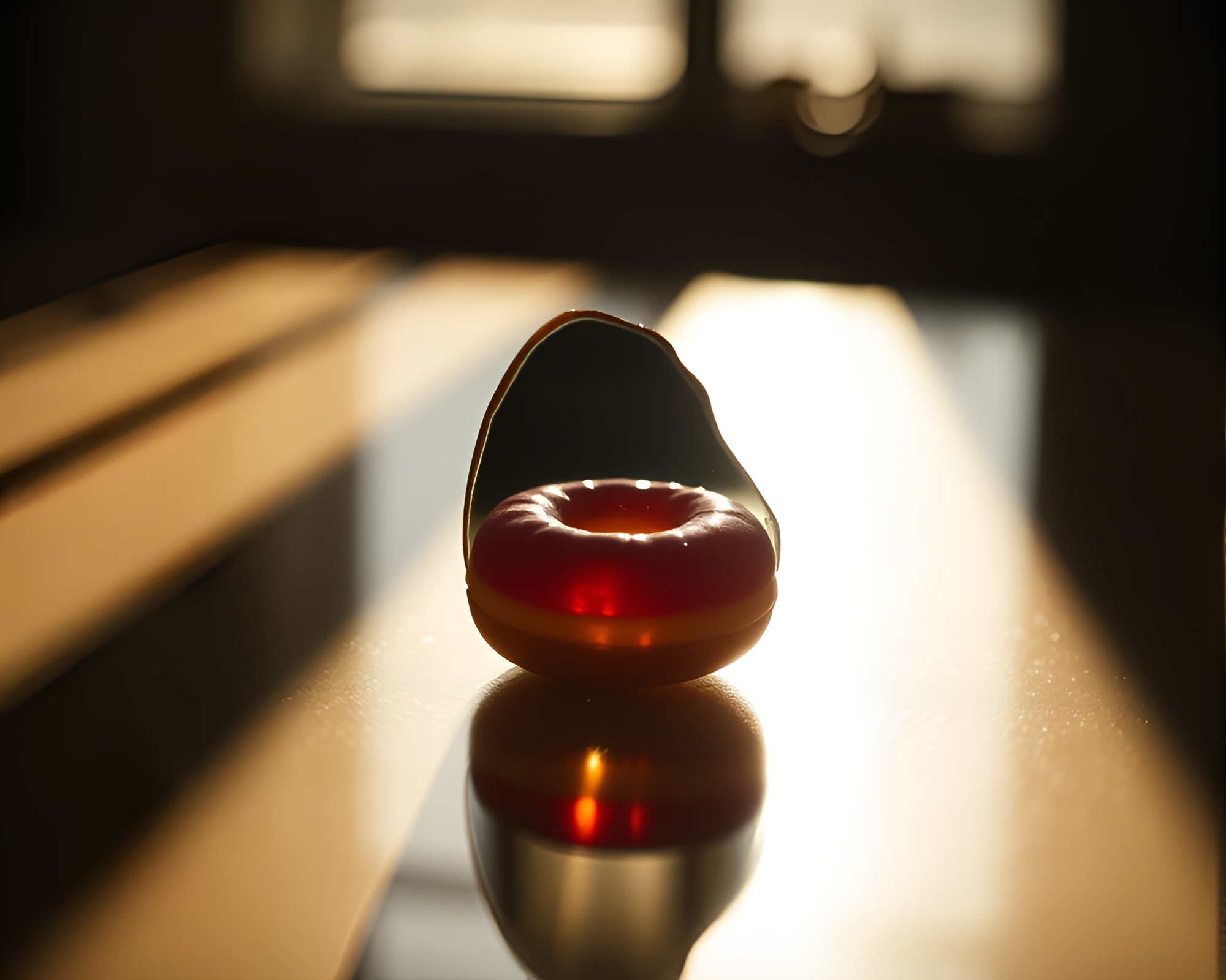 Jelly-filled doughnut mirror shard silhouette – free AI stock image
