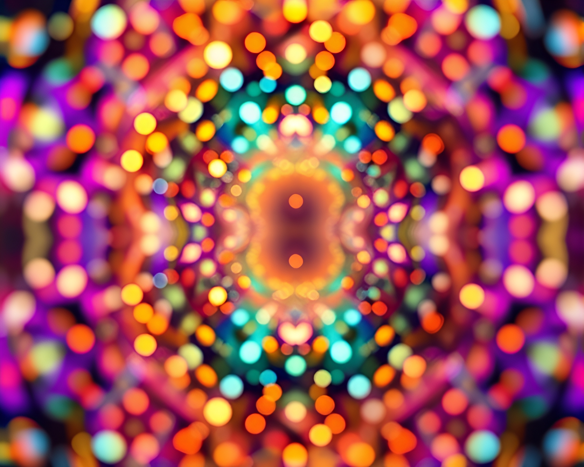 Multiverse Portal: Fractal Symmetry Illuminated by Bokeh Lights – free AI stock image