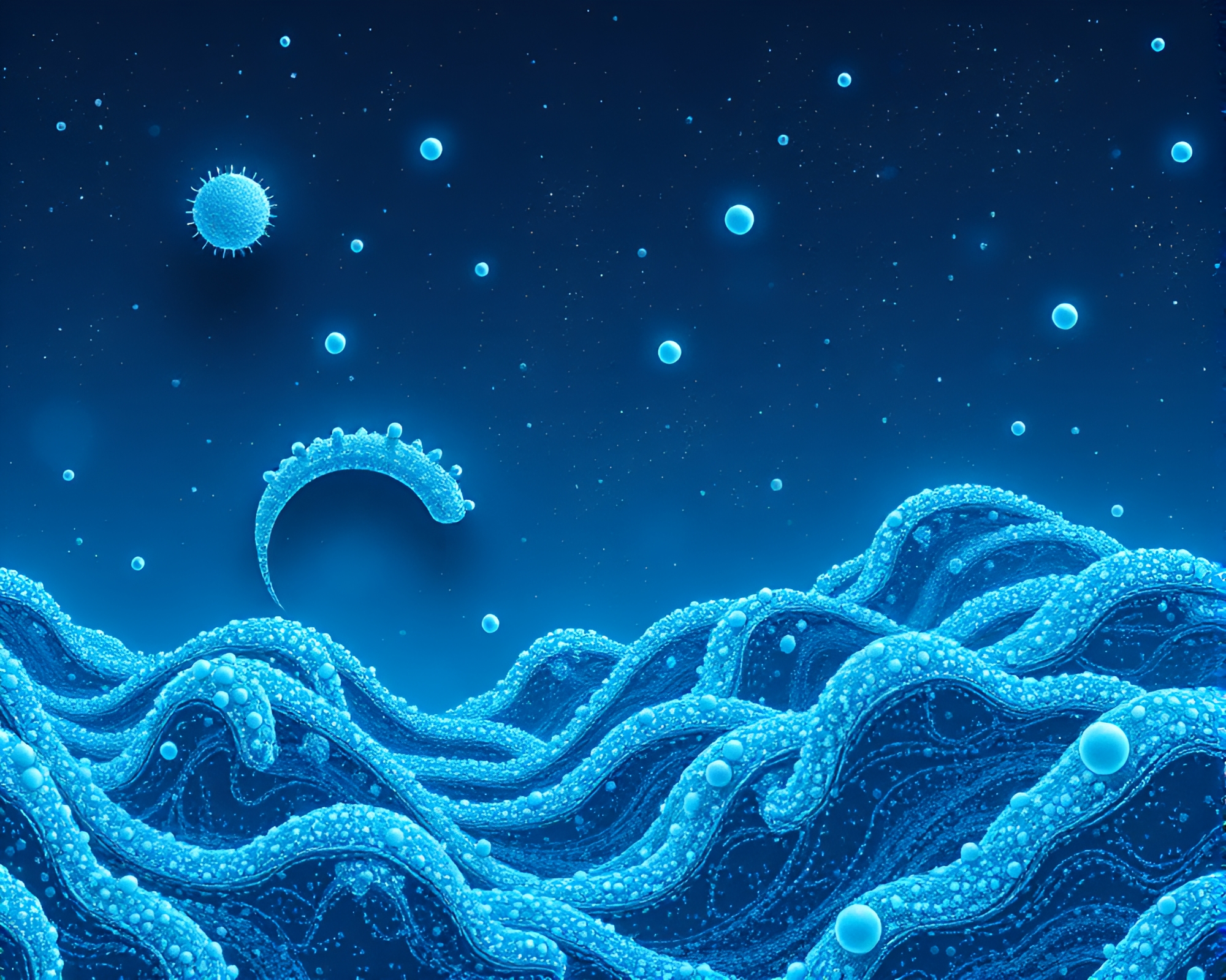 Fantasy Stippling Bio-Printing Underwater Scene – free AI stock image