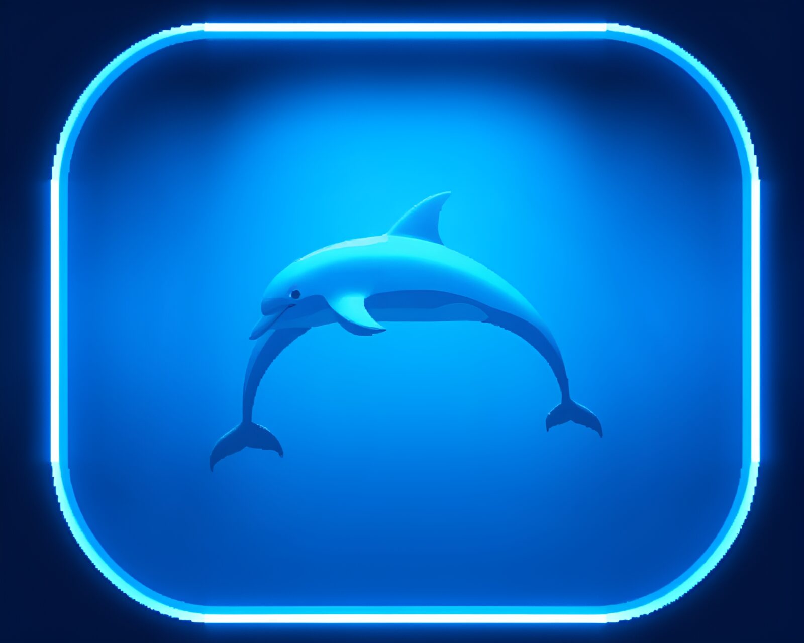 A pixelated dolphin enclosed in a medical frame composition