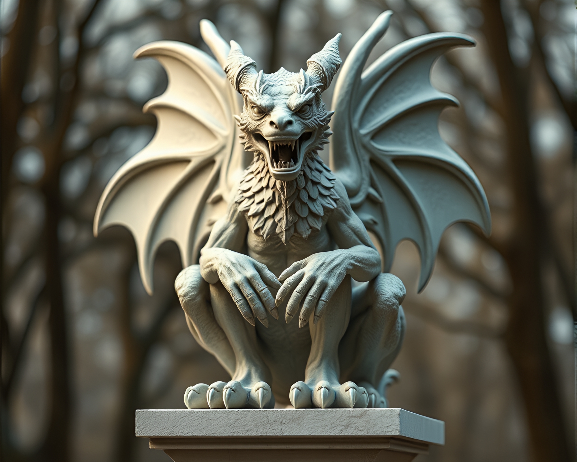 Gargoyle Statue Kaleidoscope Motion Capture – free AI stock image