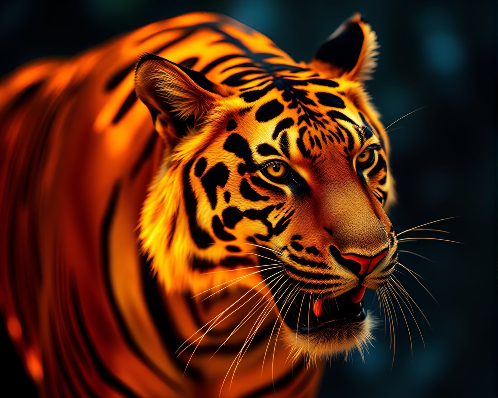 A mesmerizing artistic portrayal of a tiger with intricate patterns