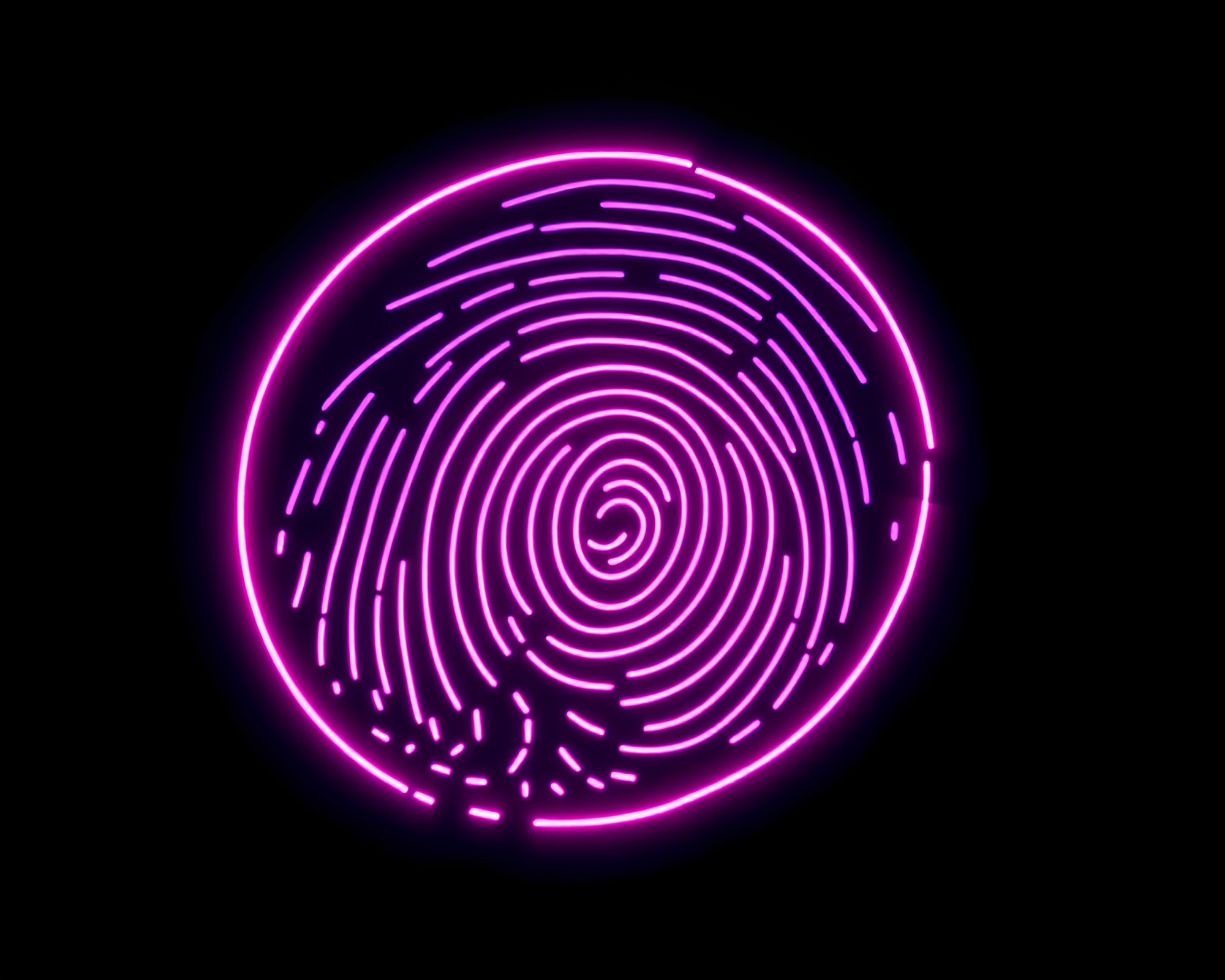 Neon Cityscape with Twilight-Purple Glow and Fingerprint Swirls – free AI stock image