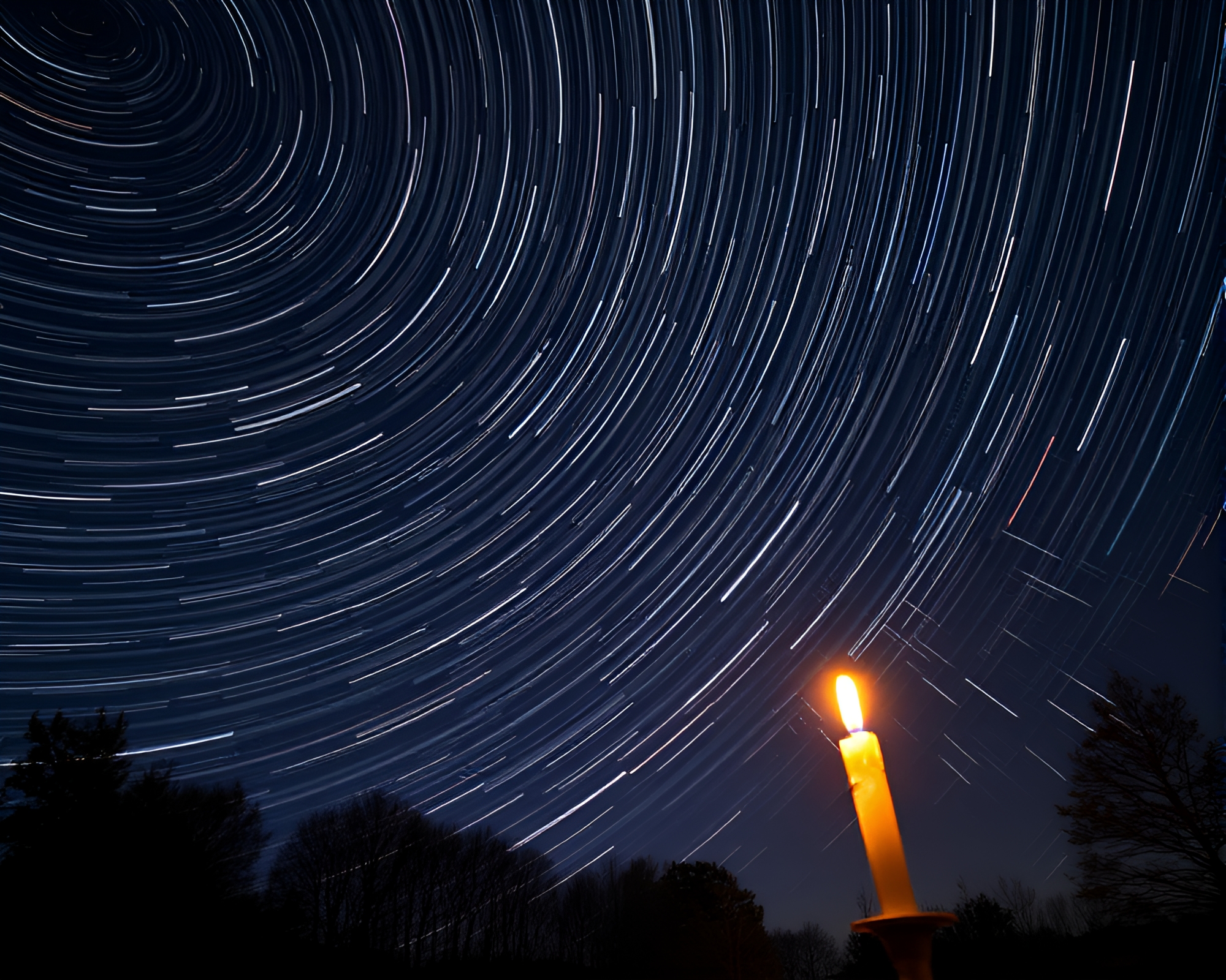 Starry Nebula Mirage in Candlelit Darkness – free AI stock image