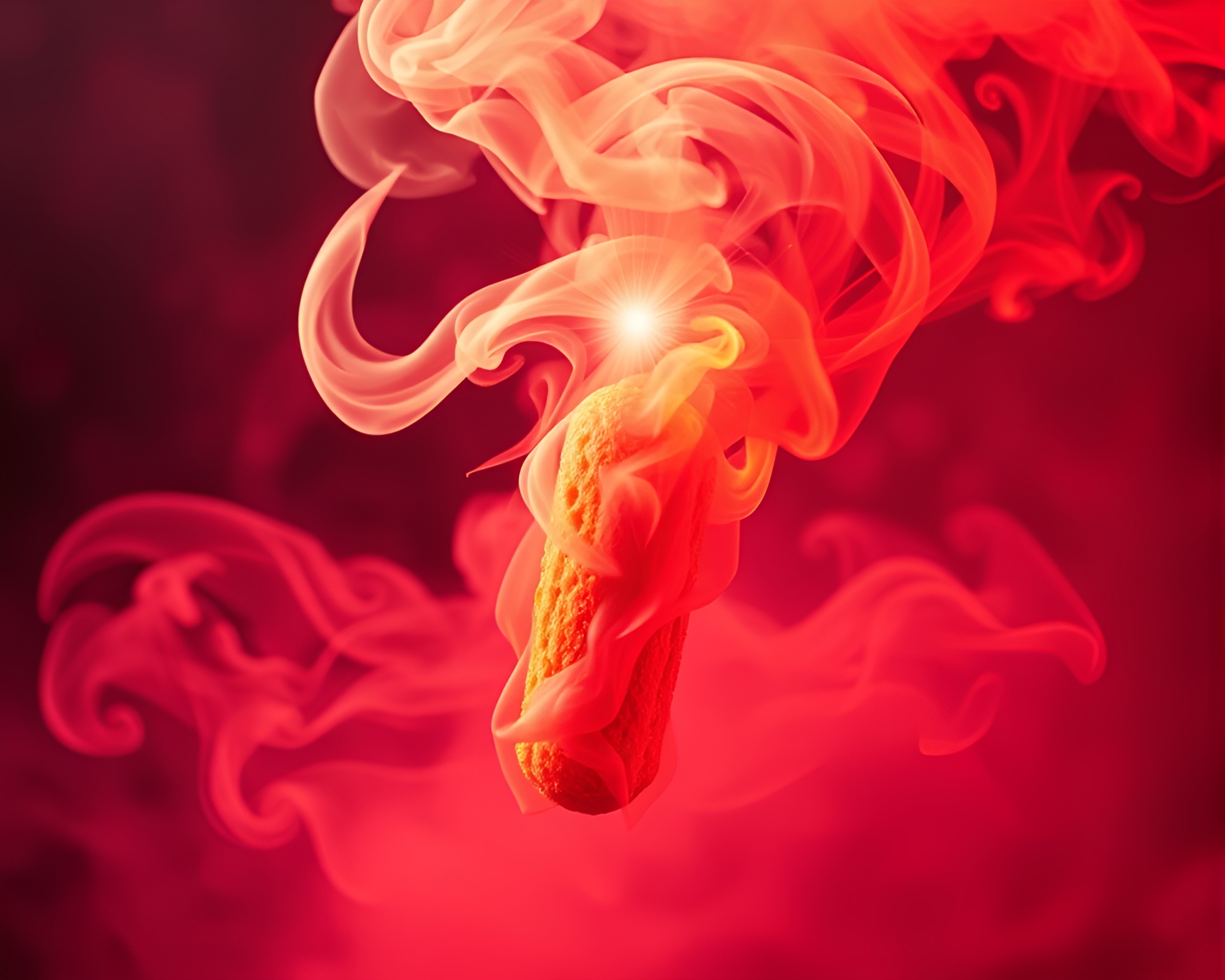 Retro Futurism Baguette in Starburst Smoke Plume Swirl – free AI stock image