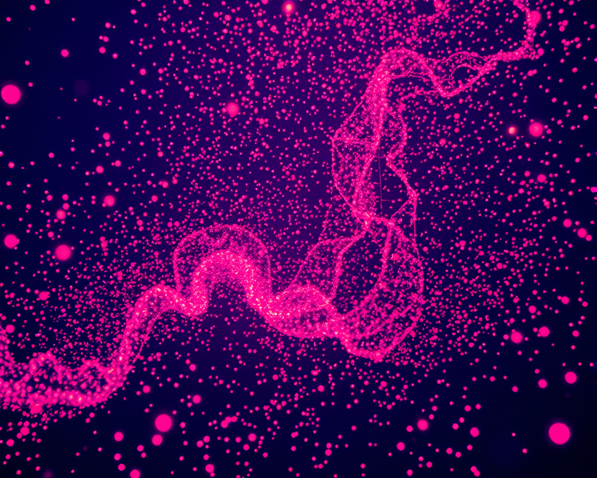 Vibrant Liquid Time Traveler in Neon Particle Field – free AI stock image