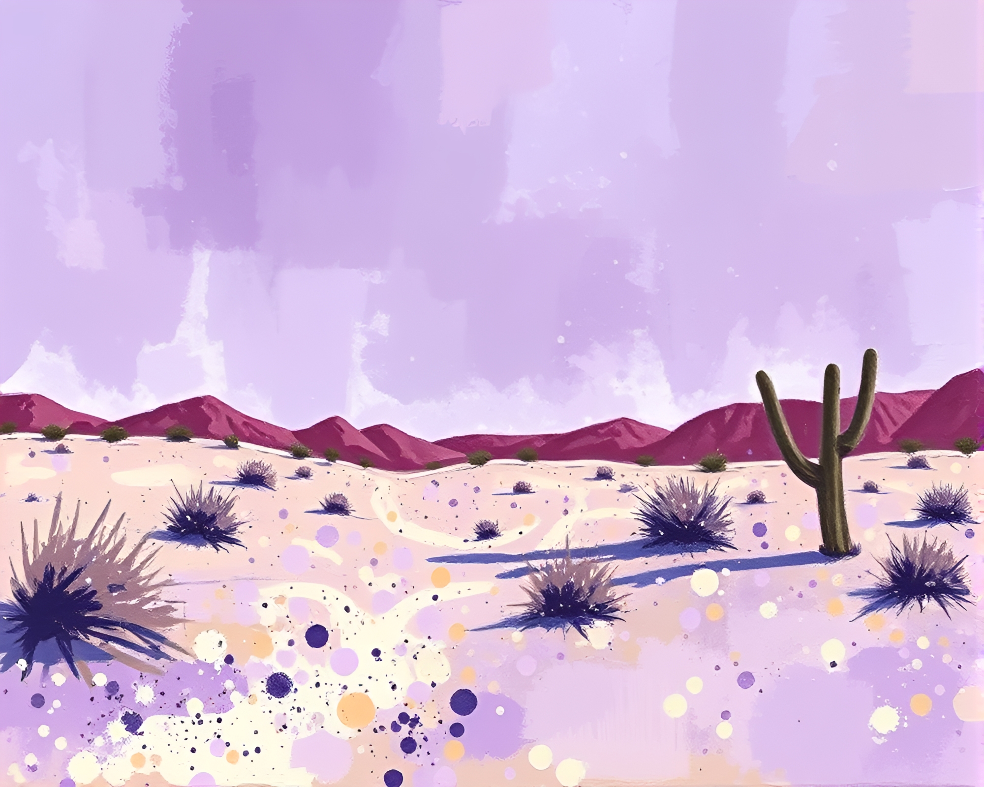 Desert Mirage: Amethyst Shades with Acrylic Spatters – free AI stock image