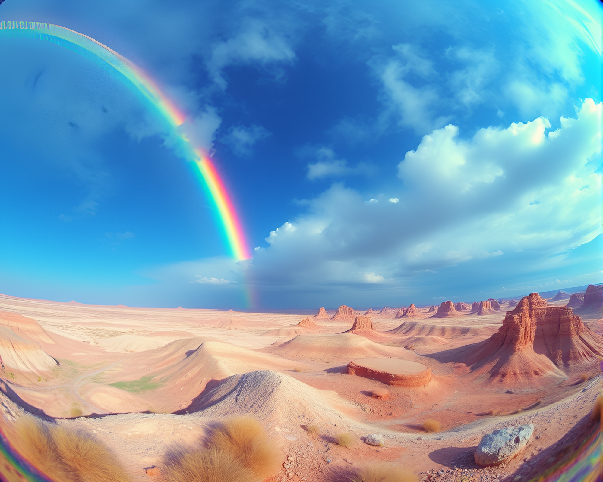 Surreal Dreamscape with Rainbow Spectrum – free AI stock image