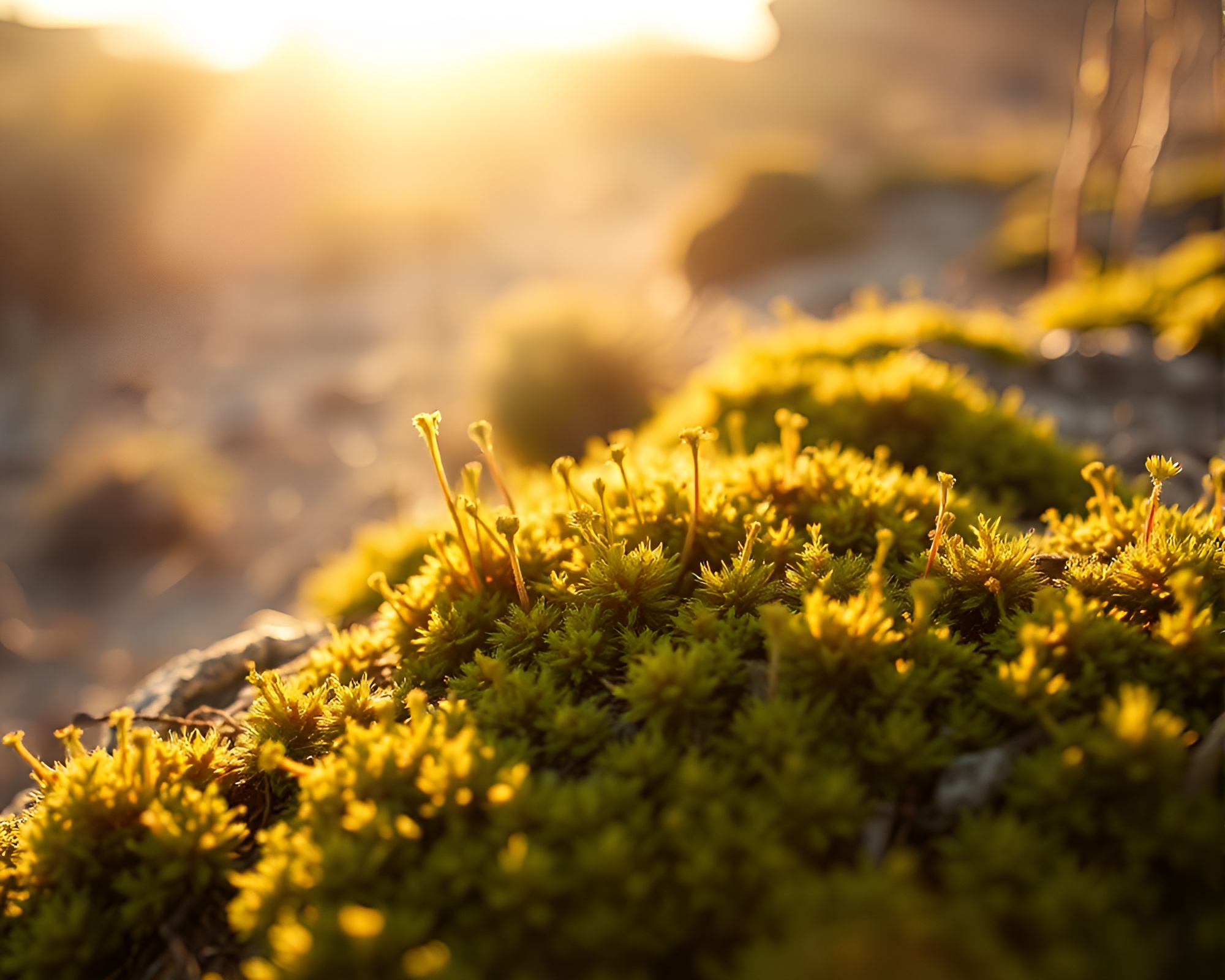 Desert Oasis: Morning Moss Blanket – free AI stock image