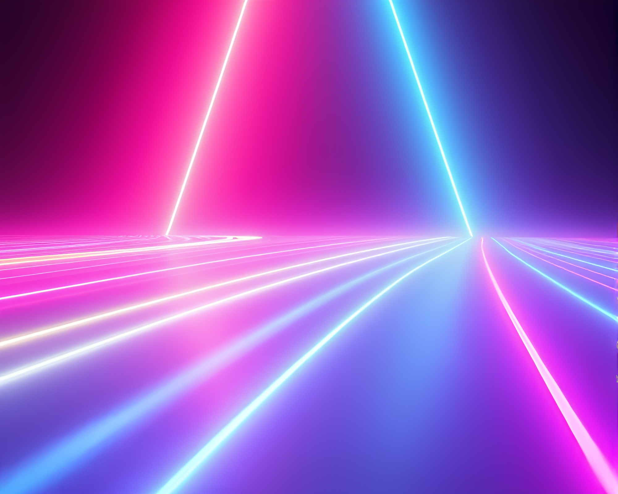 Futuristic Parallel Universe: Neon Spotlight Leading Lines – free AI stock image