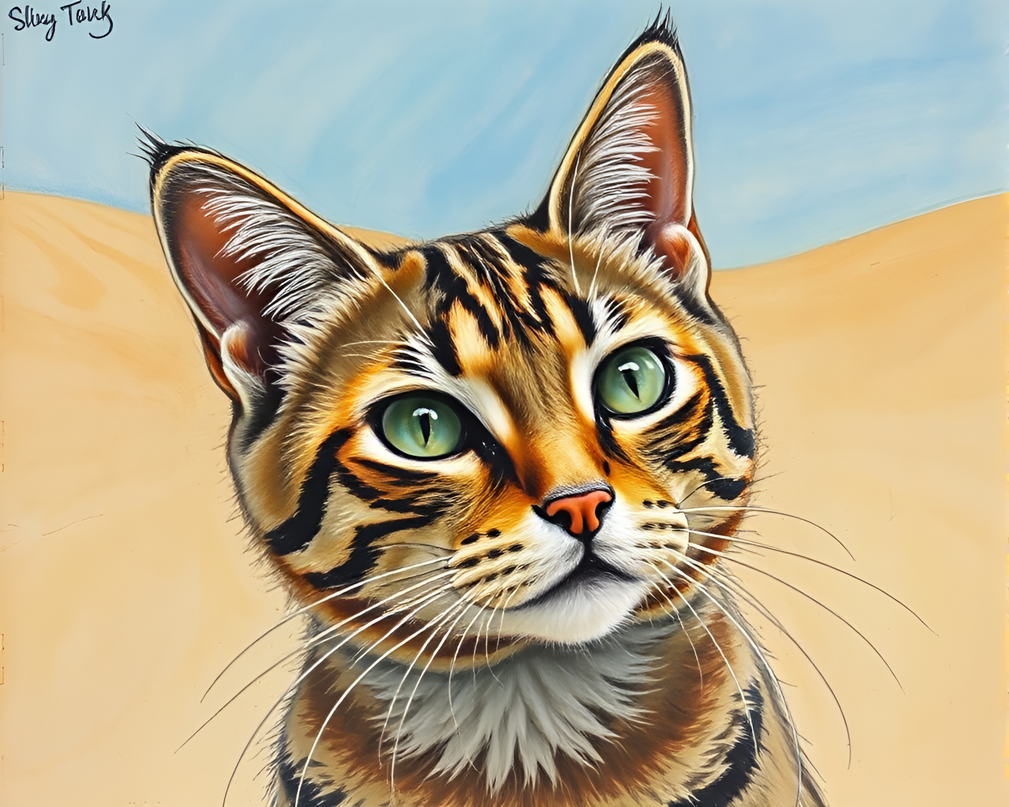 Schrodinger’s Cat Desert Portrait – free AI stock image