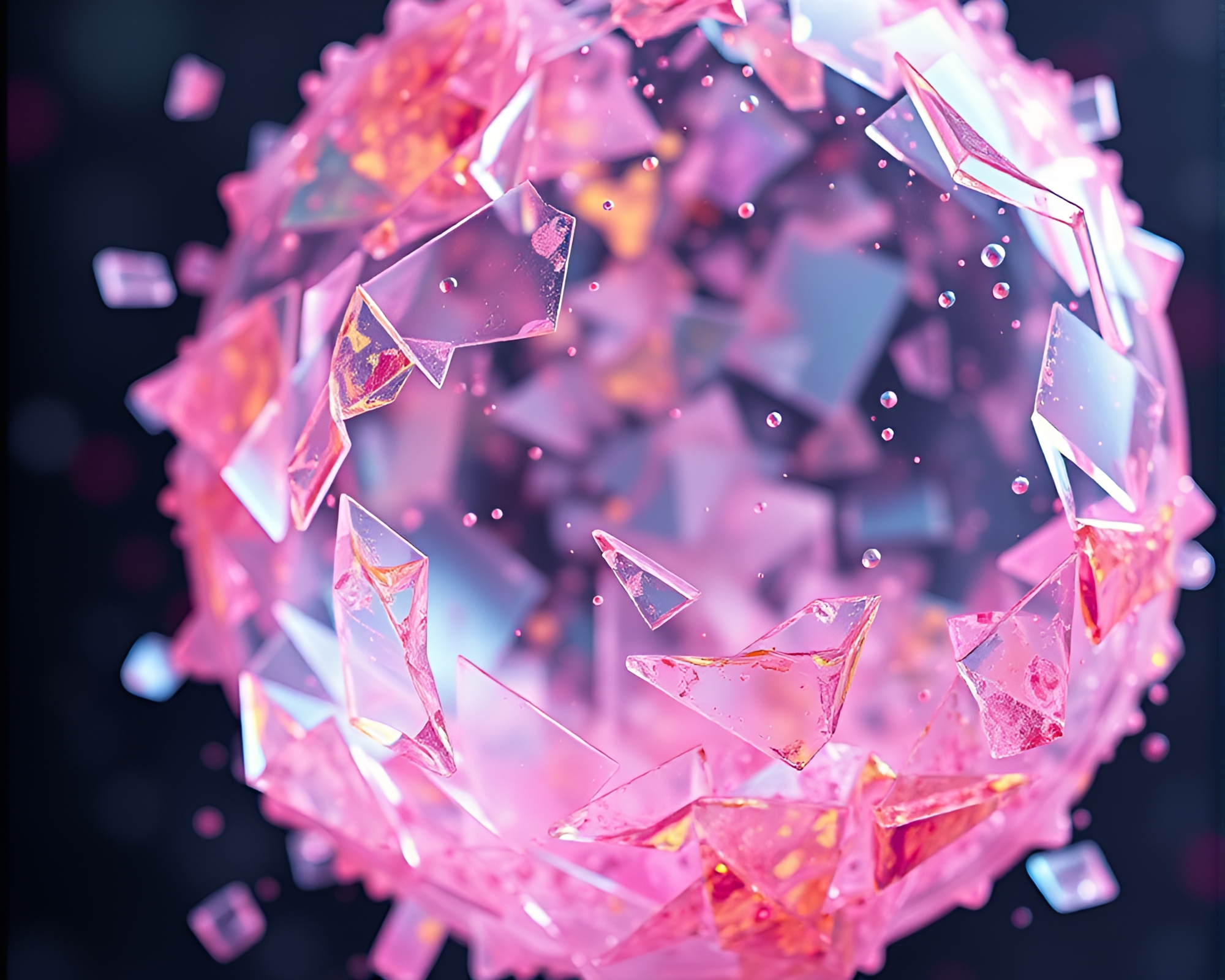 Bio-Printer Constructs Glass Shard Planet in 3D Simulation – free AI stock image