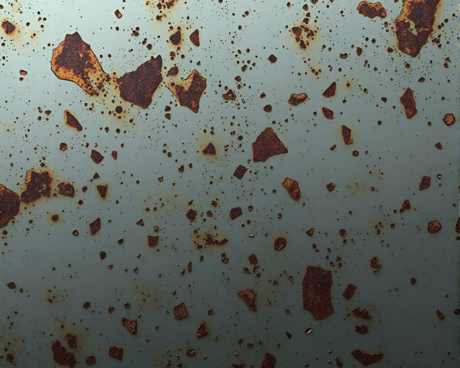 A high-poly 3D render of a siren surrounded by rust flakes in foggy atmosphere