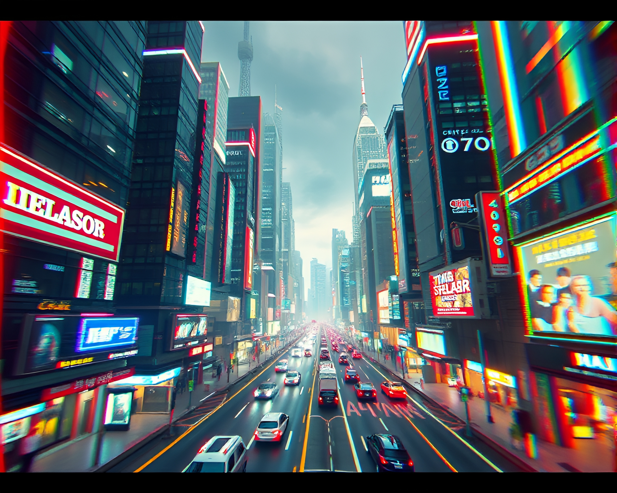 Futuristic Urban Landscape with Dynamic 3D Effects – free AI stock image