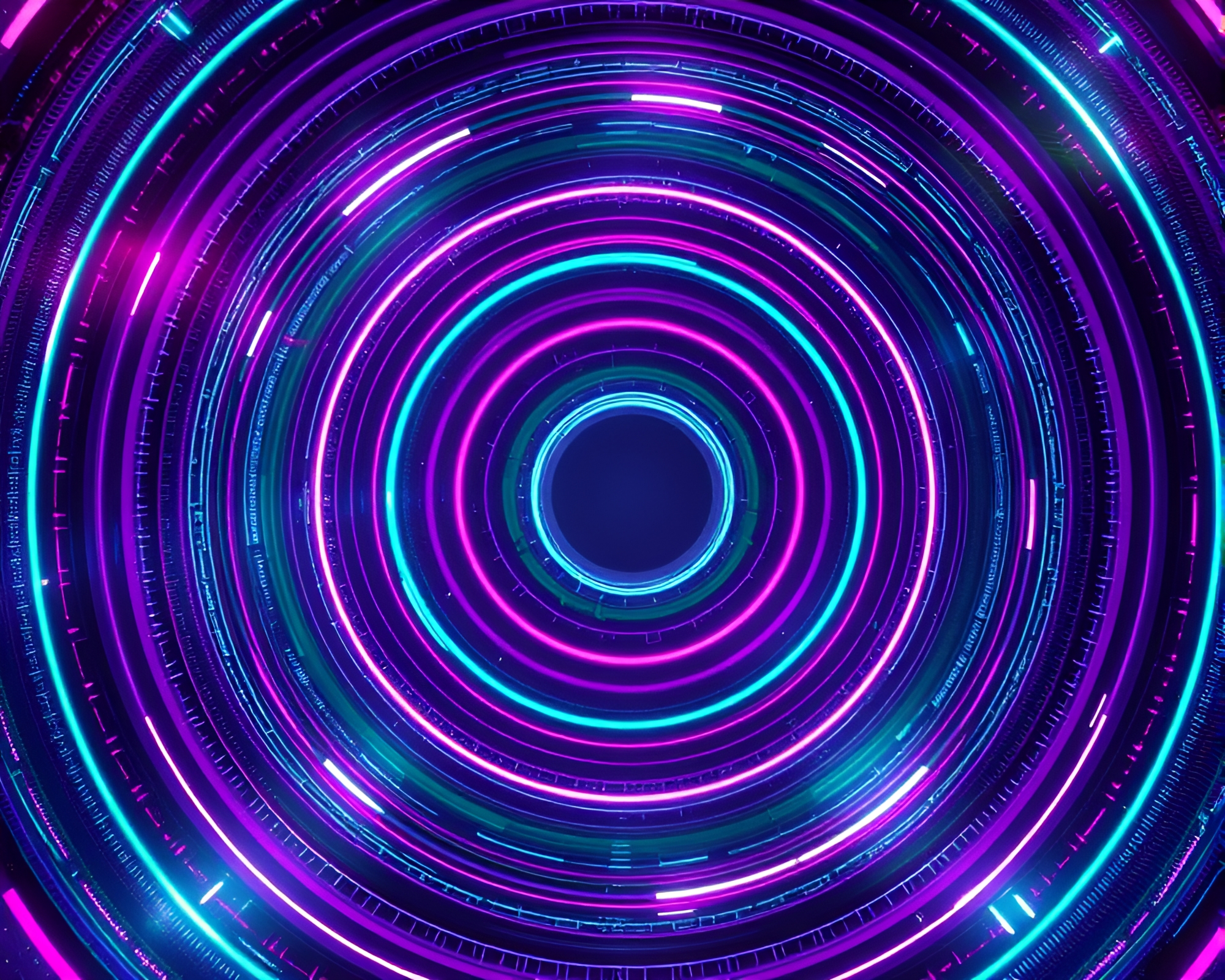 Hydra’s Glitchy Retro Futuristic Concentric Circles – free AI stock image