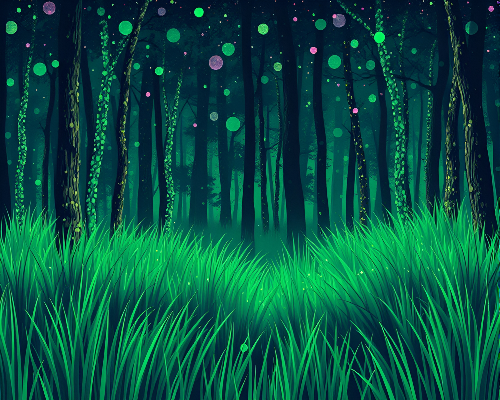 Savannah Grasslands Transformed by Enchanted Vaporwave Dots – free AI stock image