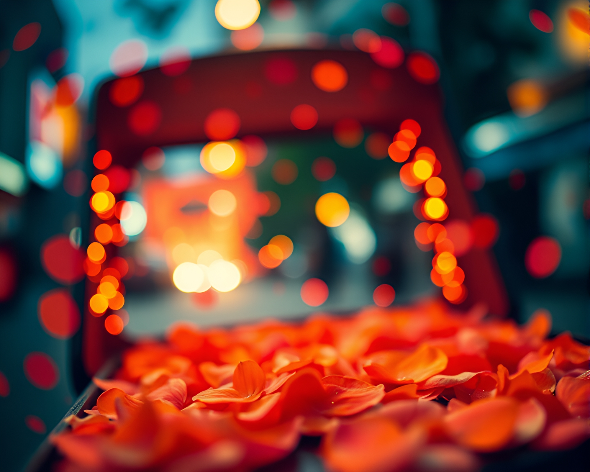 Cubist Rickshaw Transporting Flower Petals in Flickering CRT Light – free AI stock image